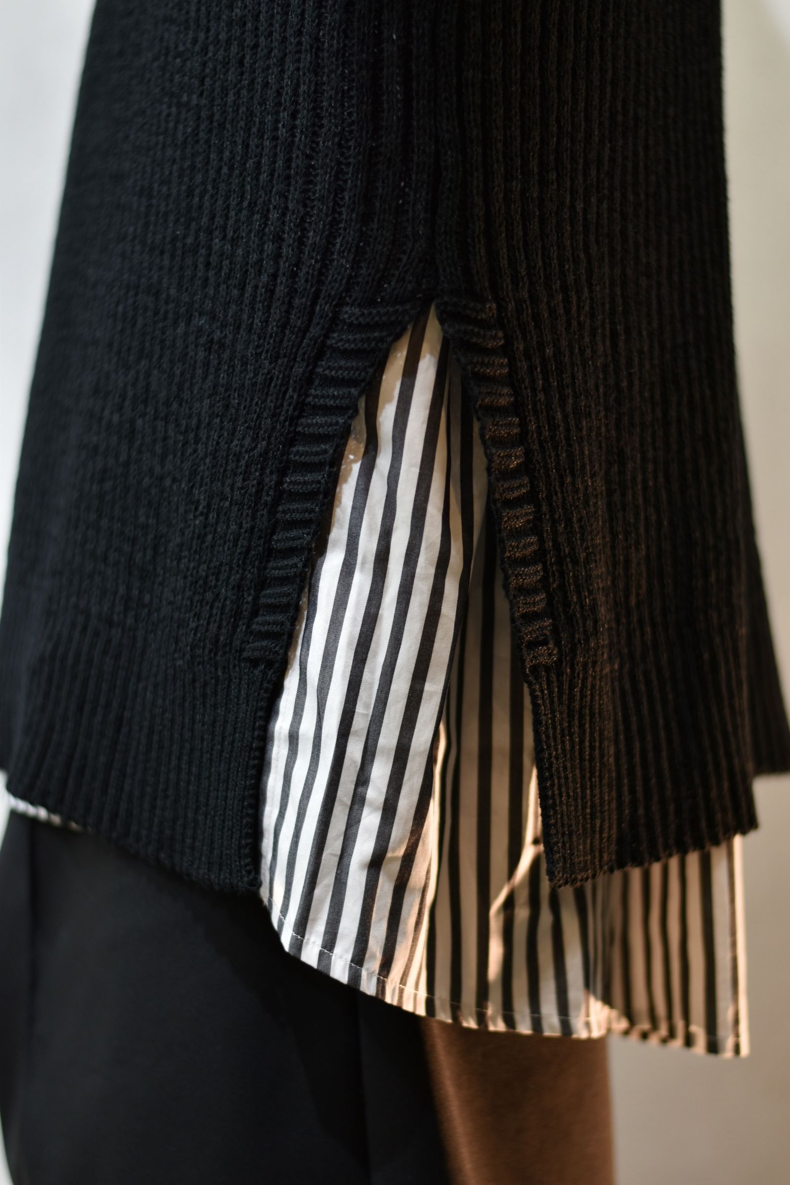 アンサンブルサマーセーター / LB22SS-KN01-AL (BLACK×STRIPE)
