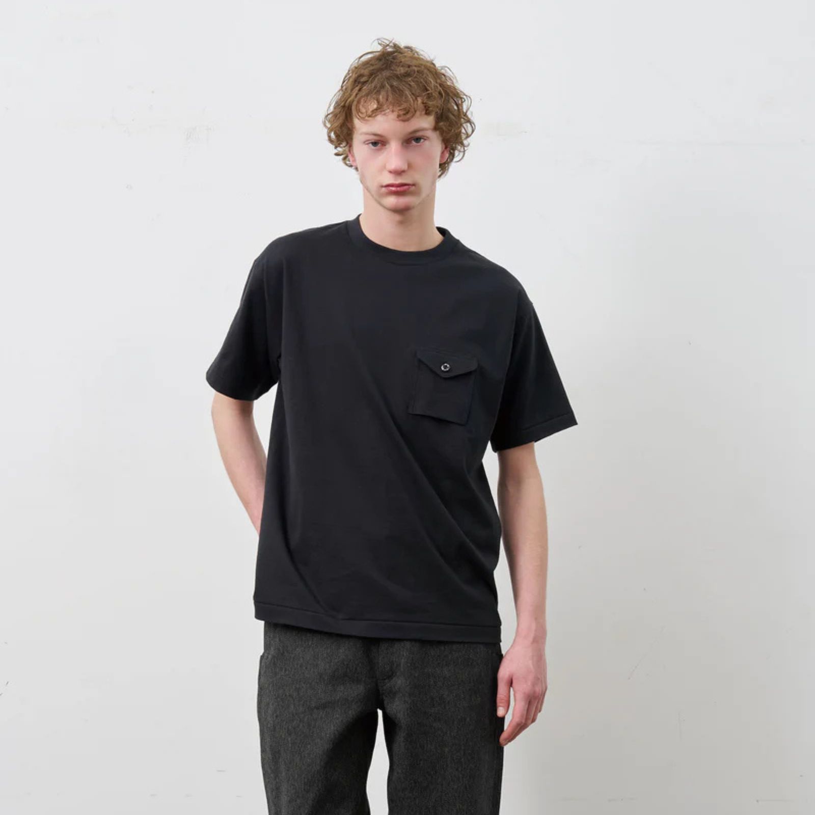 Y1935 POCKET TEE （BLACK）｜ ポケット Tシャツ （ブラック） 602-261-14