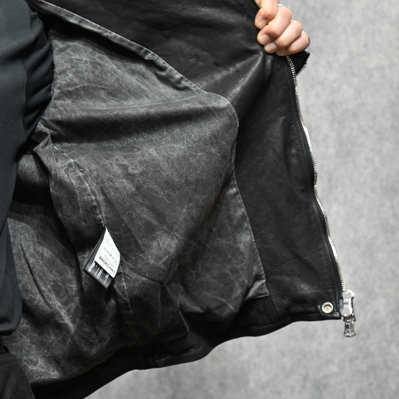 ジャパンカーフ タンニン鞣し 製品染め加工 ダブルライダース （BLACK /ブラック） 1927-01