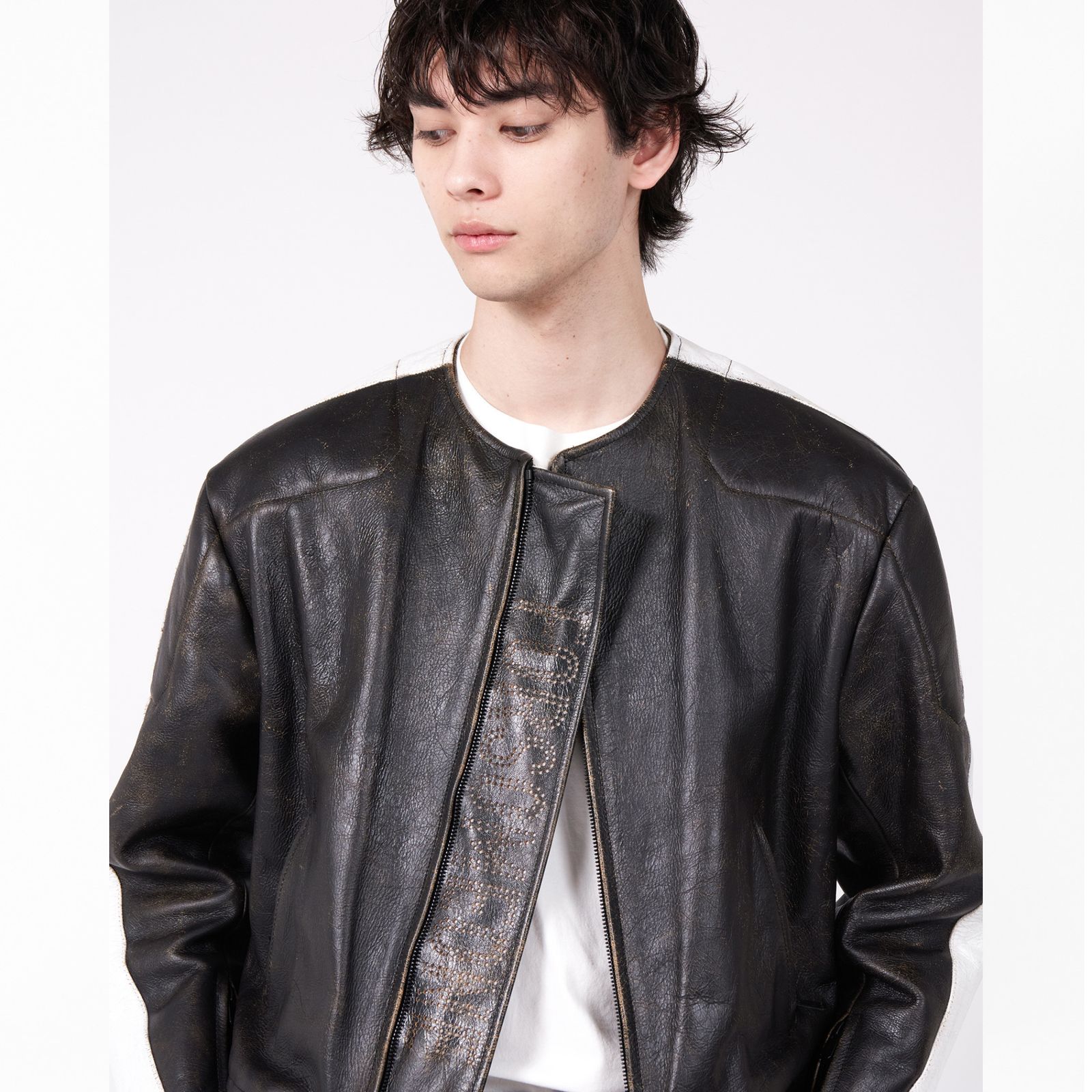 FORSOMEONE - RACING JACKET LEATHER (BLACK) / レーシング レザージャケット （ブラック） | chord  online store