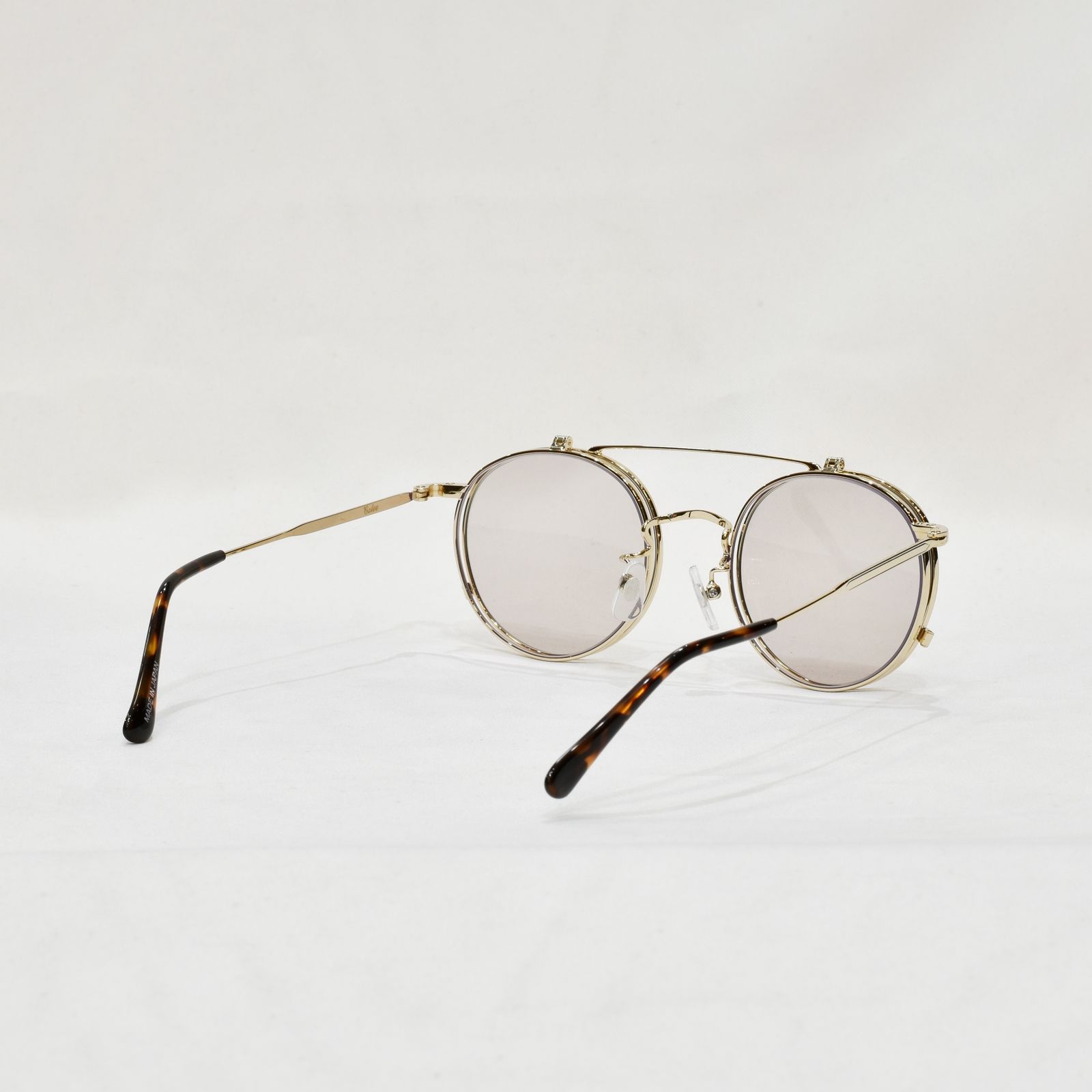 FLIP UP TYPE CIRCLE METAL GLASSES (GOLD.BROWN) / フリップアップタイプ サークルメタル グラシズ