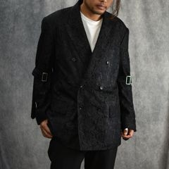 FLOWER LACE BONDAGE DOUBLE BREASTED JKT (BK)
