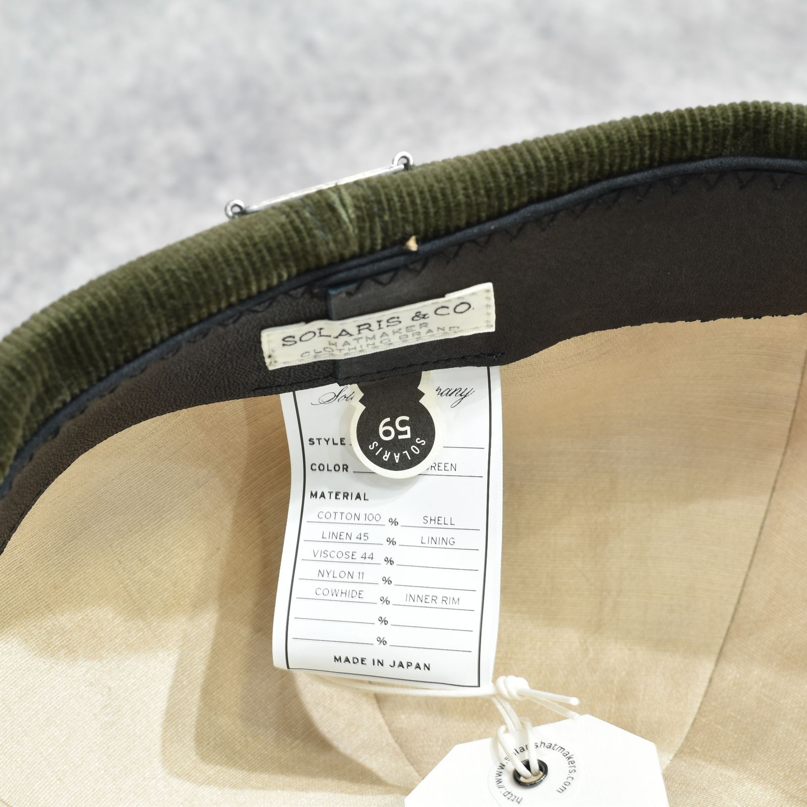 16W Couduroy Casquette "OLDBOY" (HUNTER GREEN)｜コーデュロイ キャスケット｜Y01005