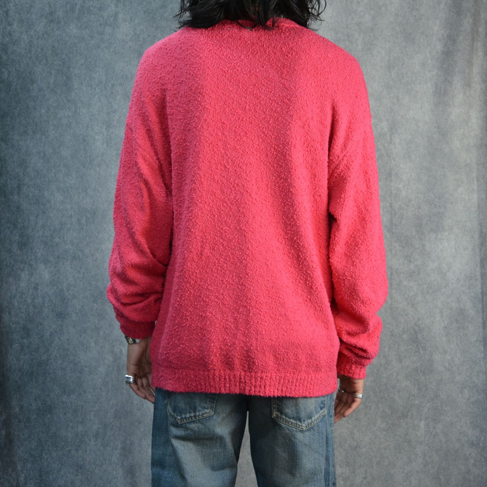 Grainy Cotton Knit Cardigan （PNK） / コットン カーディガン （ピンク）