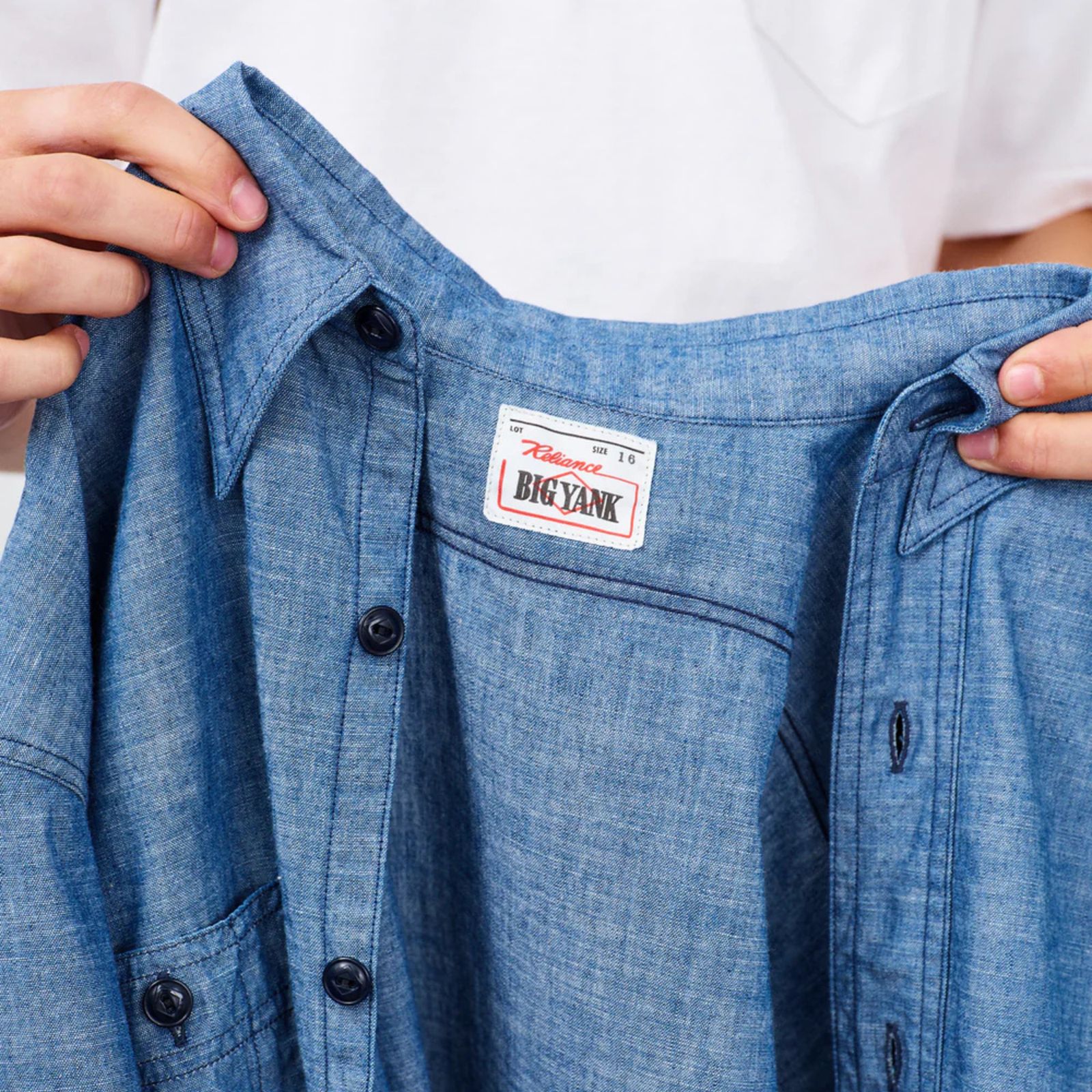 Y1942 S-SLEEVE CHAMBRAY SHIRT （INDIGO）｜シャンブレー 半袖シャツ （インディゴ）