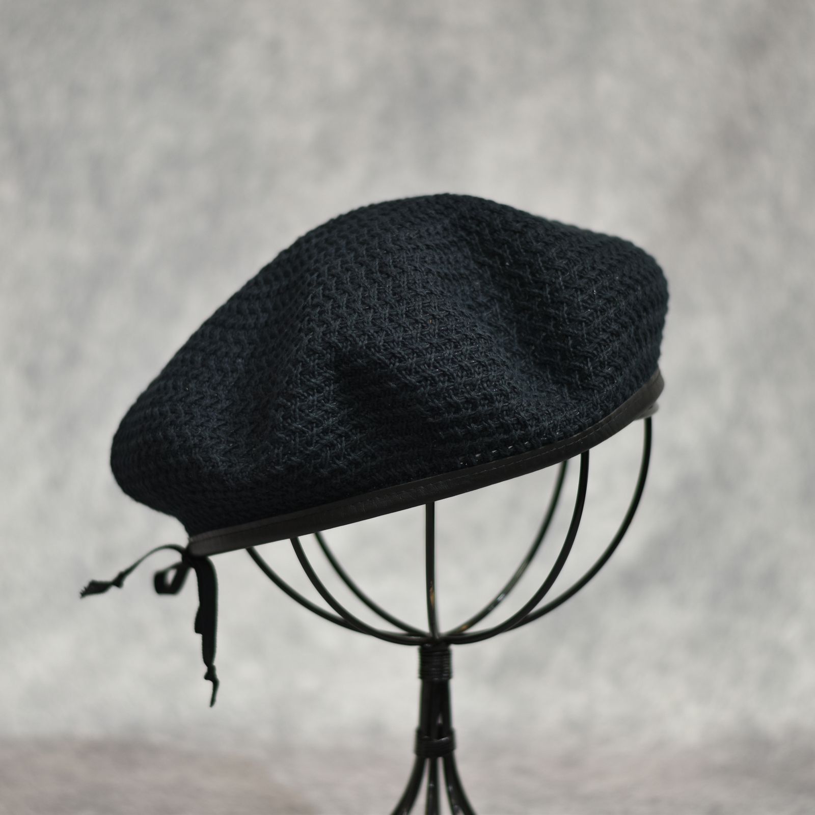 Cotton Linen Braid Beret "GUEVARA" (BLACK)｜ブレードベレー｜Z01004