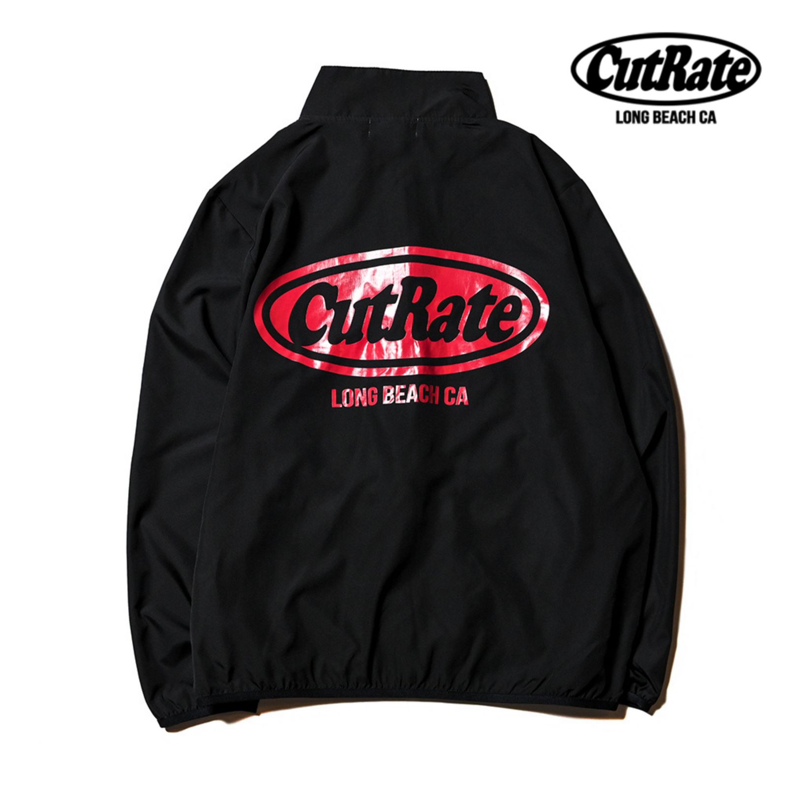 CUTRATE LOGO RIPSTOP STAND STAFF JACKET (BLACK×RED) / リップストップ スタンドジャケット