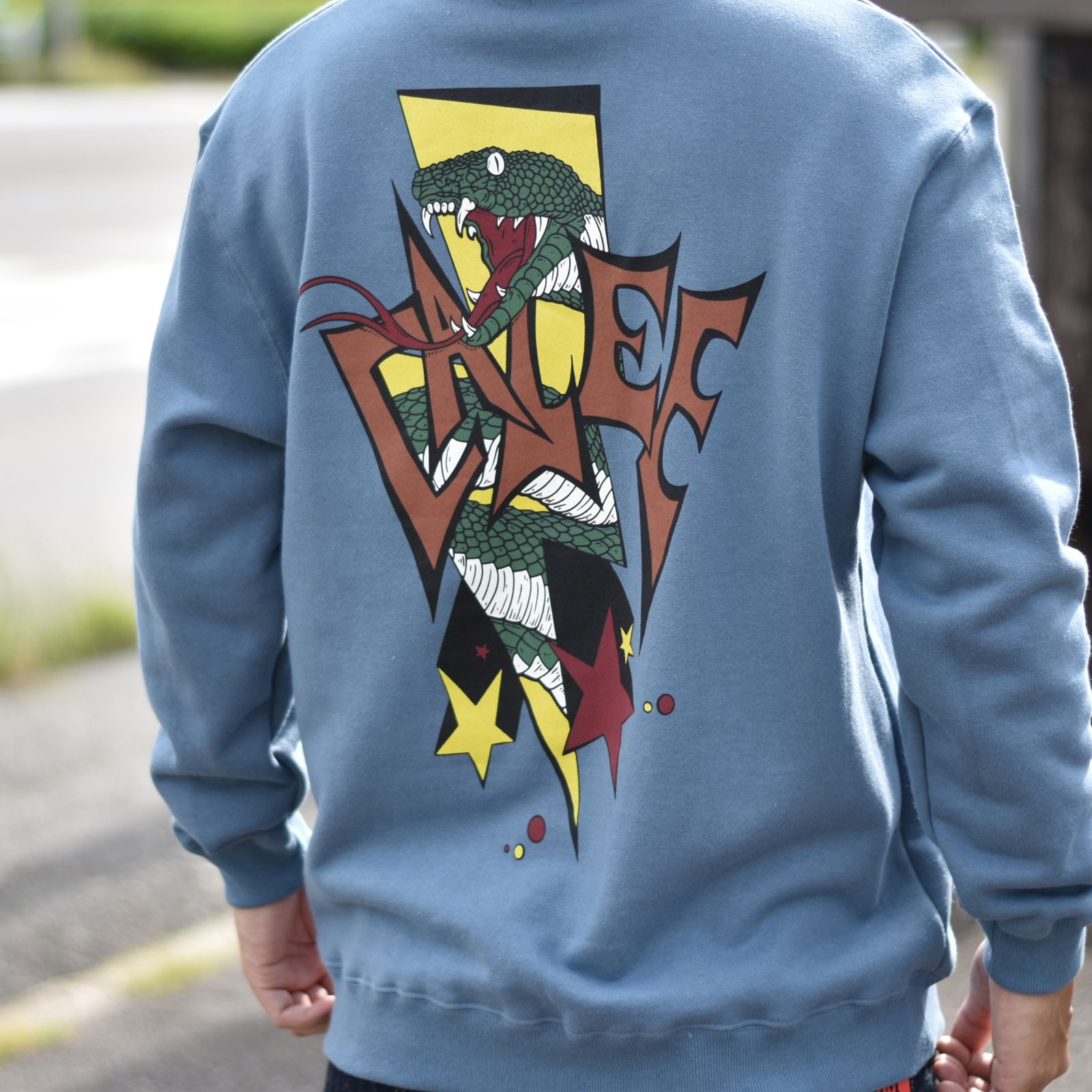 SNAKE BOLT CREW NECK SWEAT (BLUE) / クルーネック スウェット