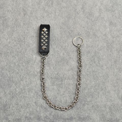 STUDS LEATHER WALLET CHAIN (BLACK)｜スタッズレザー ウォレットチェーン｜CL-26SS016LE