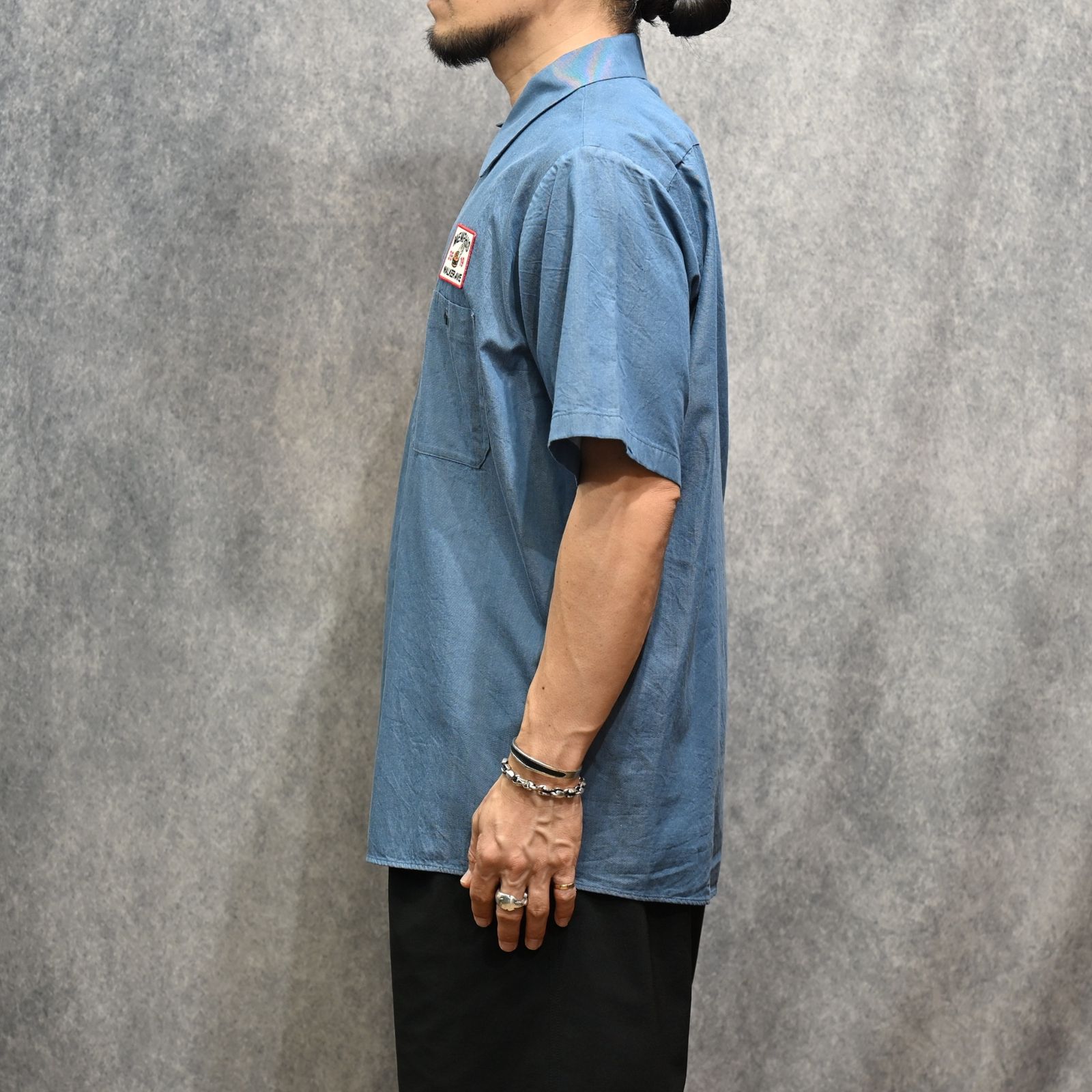 The Rhodes SL.Denim S.S Work SH （LBL） ストア 半袖シャツ （ライトブルー）｜2605-5002
