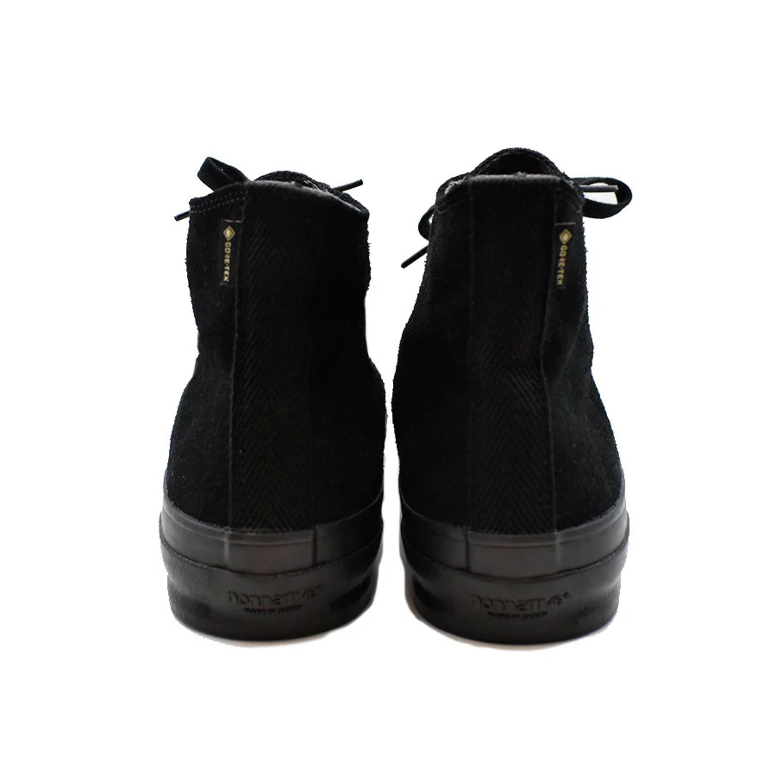 MINEDENIM × nonnative DWELLER TRAINER HI COW LEATHER WITH GORE-TEX by SPINGLE （BLACK × BLACK） / NNT-SN01