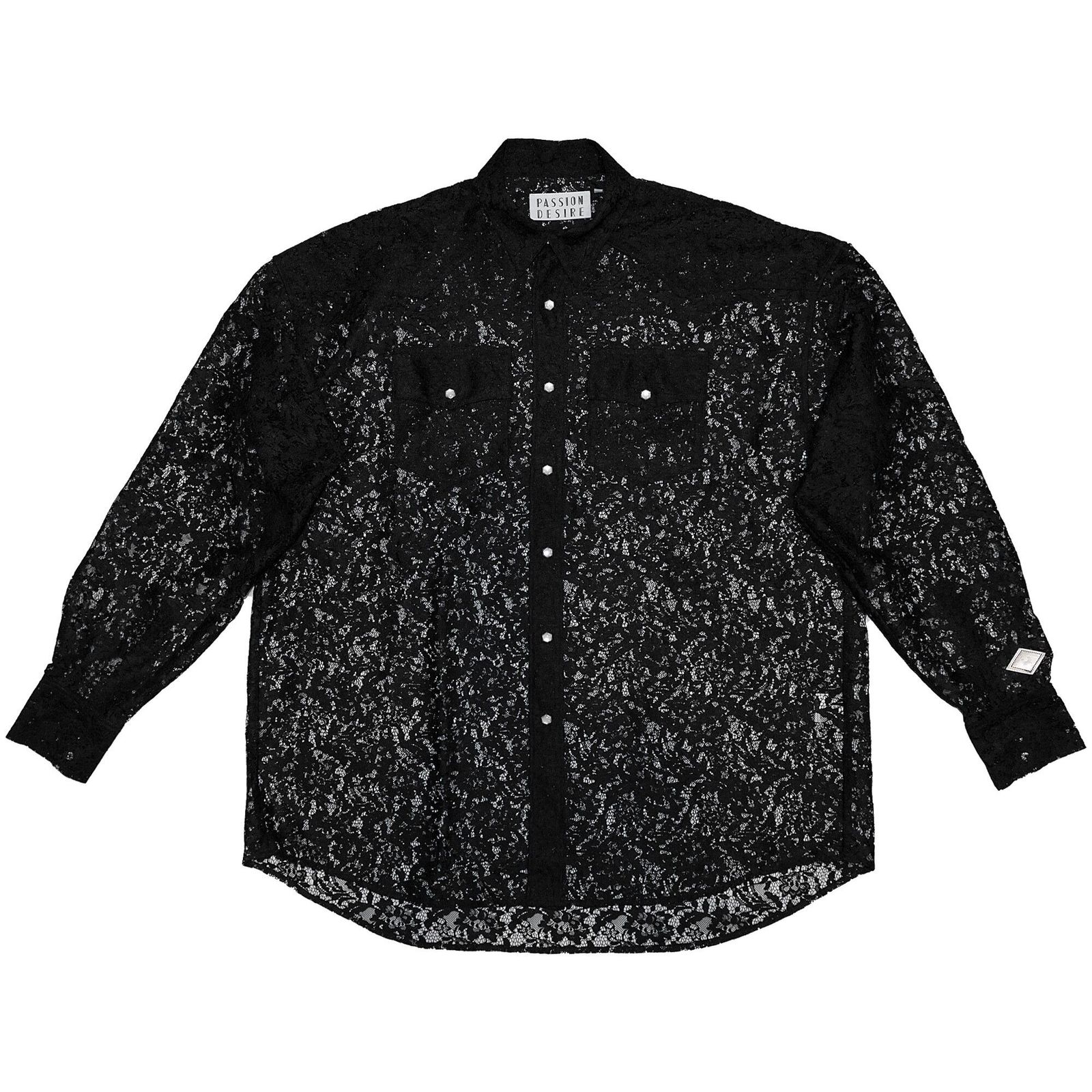 FLOWER LACE WEATERN SHIRT (BK) | chord online store