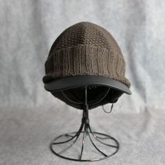 Furniture Leather つば付き ニットキャップ （D.BROWN / ダークブラウン）