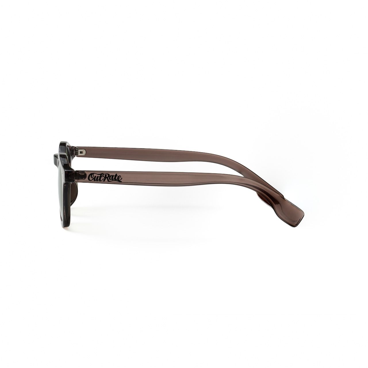 CUTRATE LOGO GLASSES (CLEAR BROWN × BROWN)｜ウェリントン サングラス｜CR-26AW001