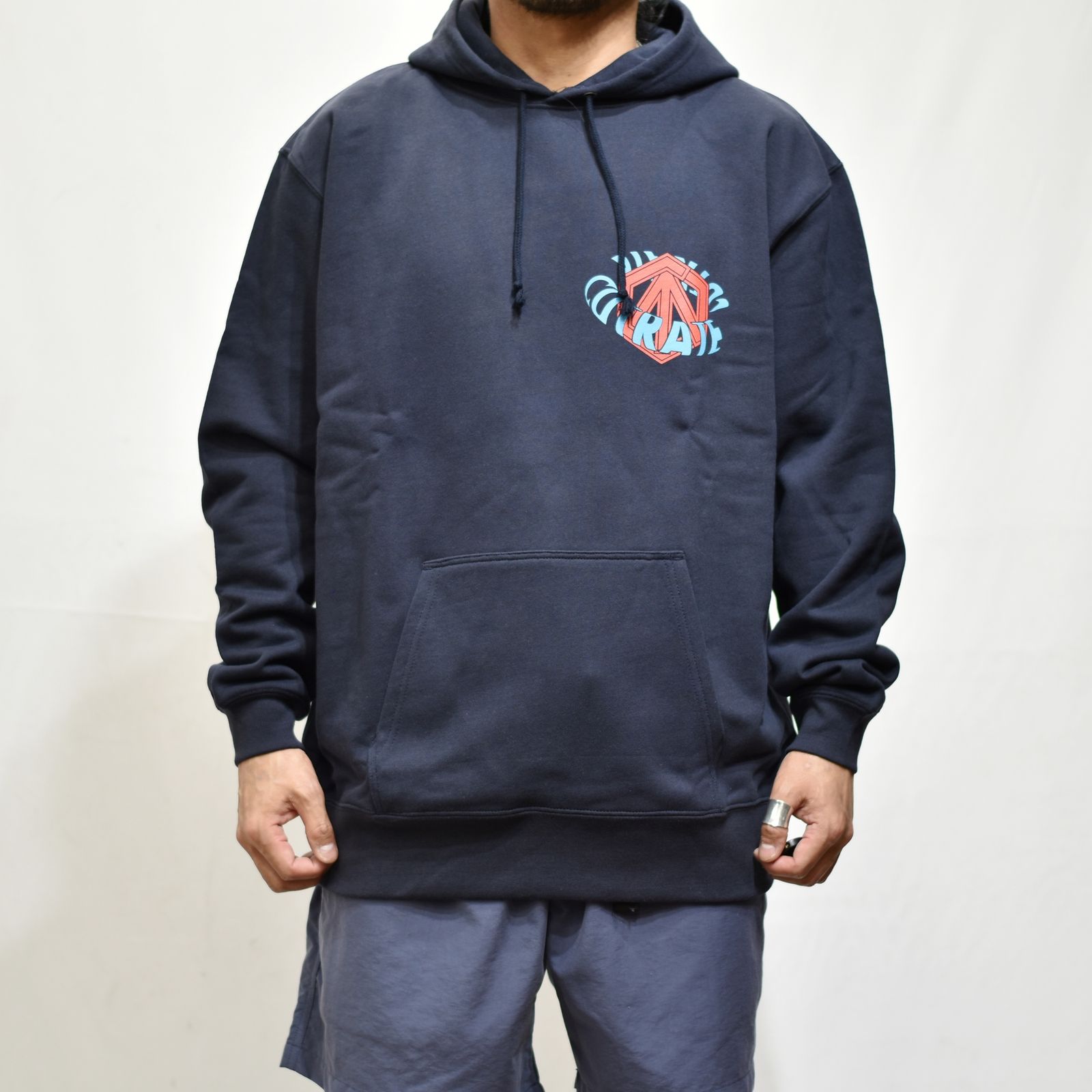 CUTRATE NS LOGO L/S PULLOVER PARKA  (NAVY)