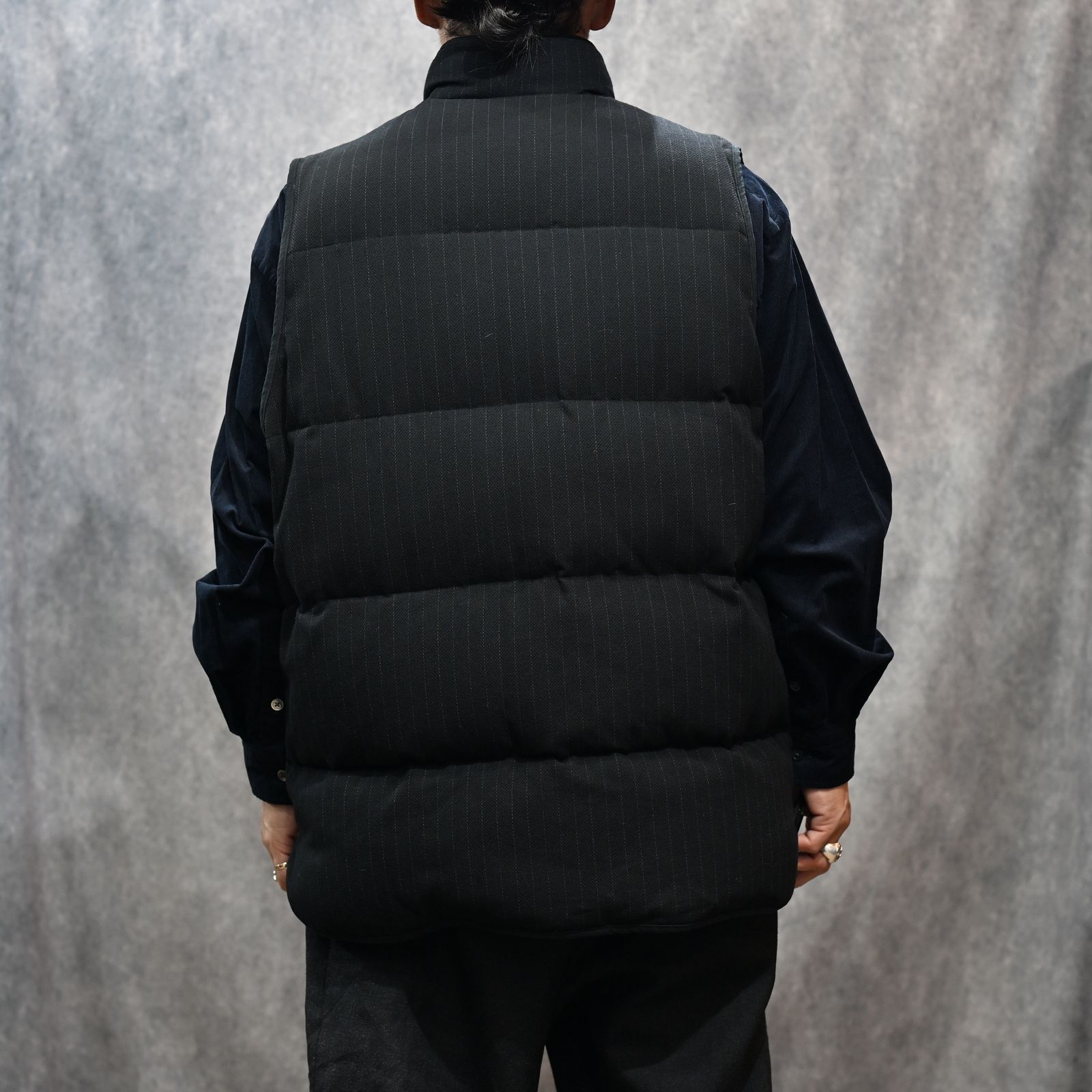 STRIPE CHINESE DOWN VEST （BLACK）｜チャイナ ダウンベスト （ブラック） PC-031-3607-10