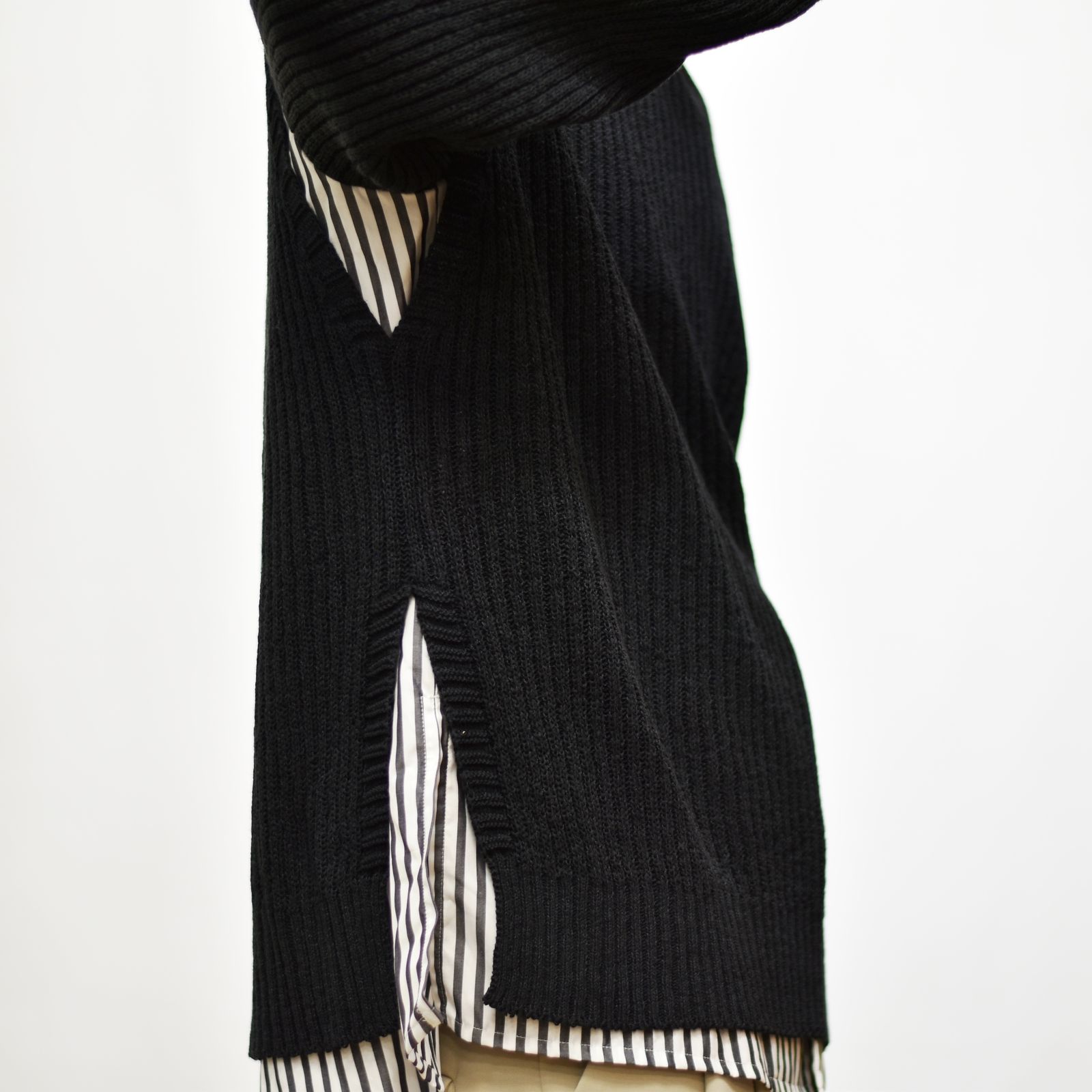 アンサンブルサマーセーター / LB22SS-KN01-AL (BLACK×STRIPE)