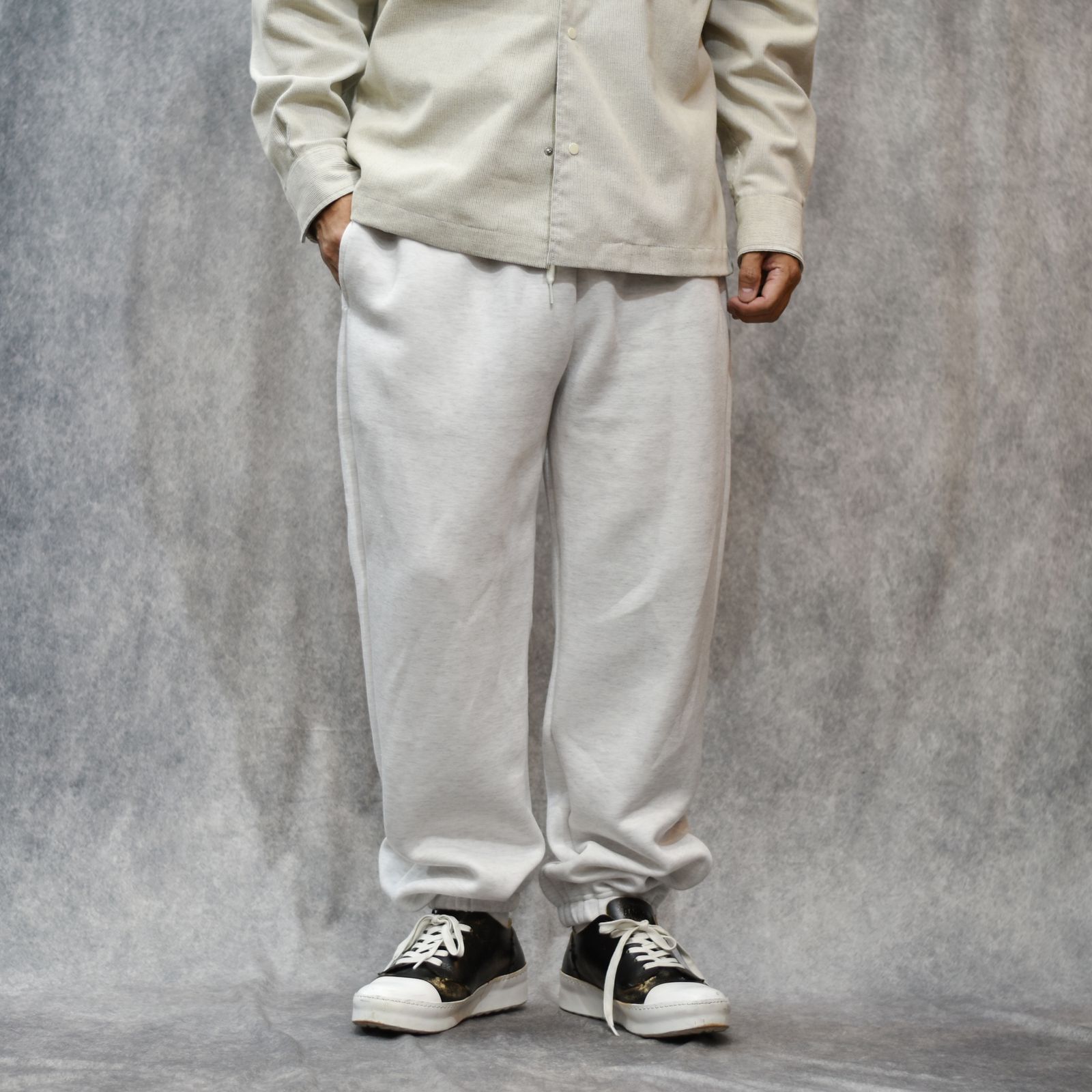 HIGH GAUGE DOUBLE KNIT SWEAT RELAX PANTS (MIX GRAY)｜ダンボールニットスウェットパンツ｜CL-25AW020