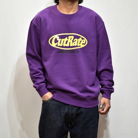 CUTRATE LOGO L/S SWEAT SHIRT  (PURPLE)