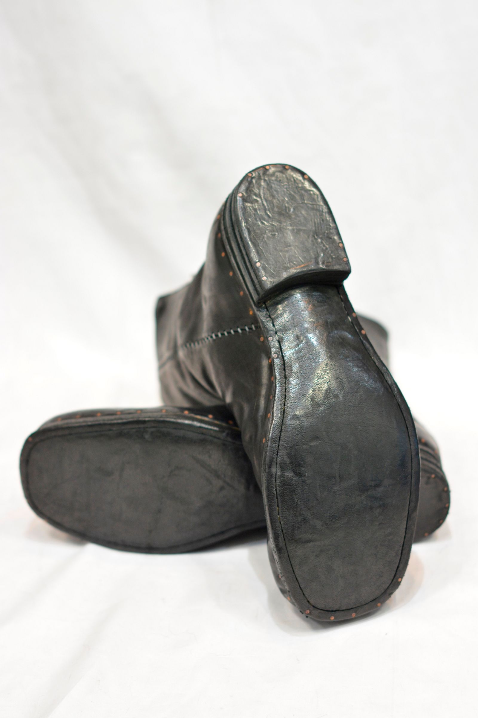 HORSE BACK ZIP PECOS W/NAILS LINED LEATHER SOLES PIECE DYED