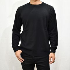 ウールカシミアニット ZIP付き クルーネック （BLACK）