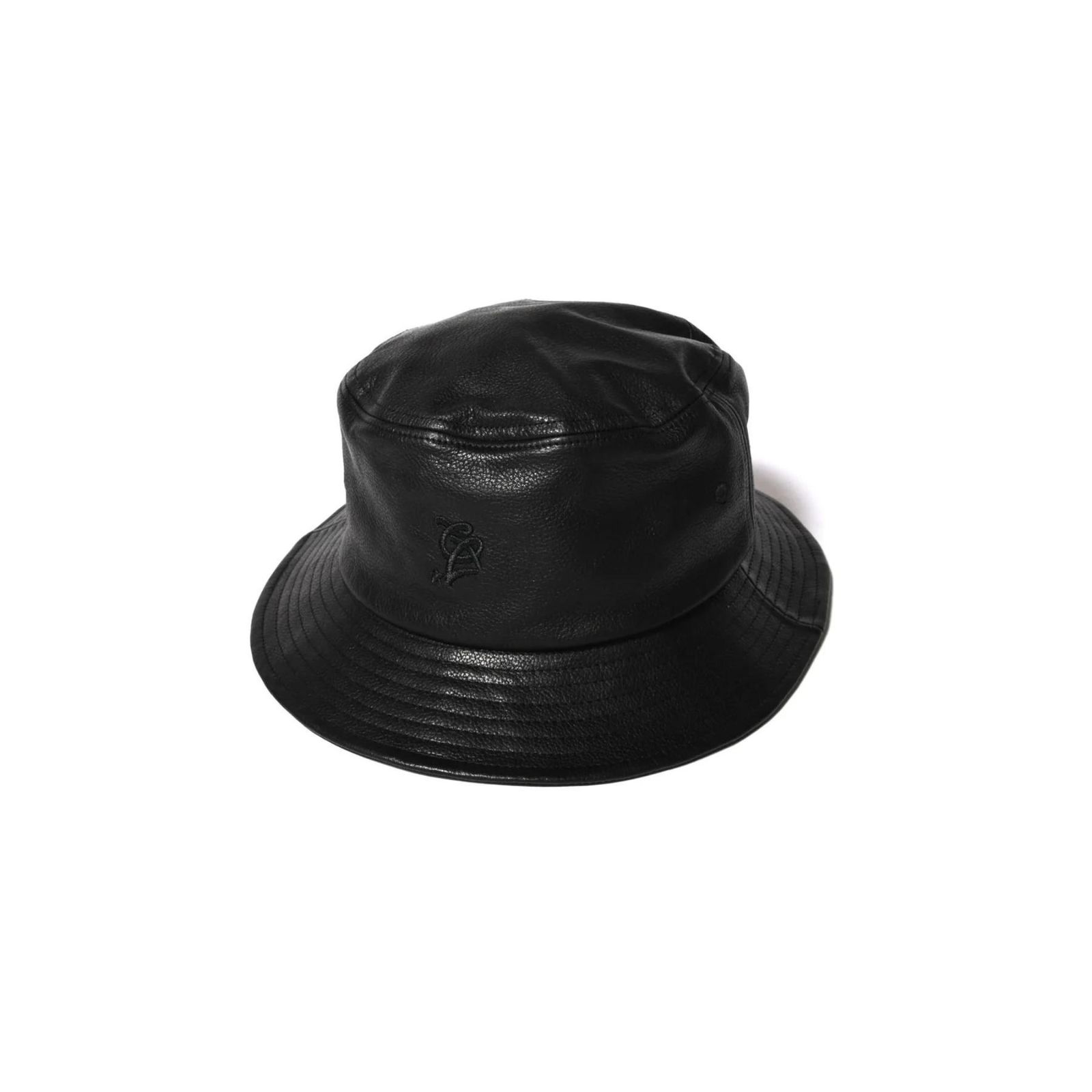 CAL LOGO LEATHER BUCKET HAT (BLACK) / レザー バケットハット