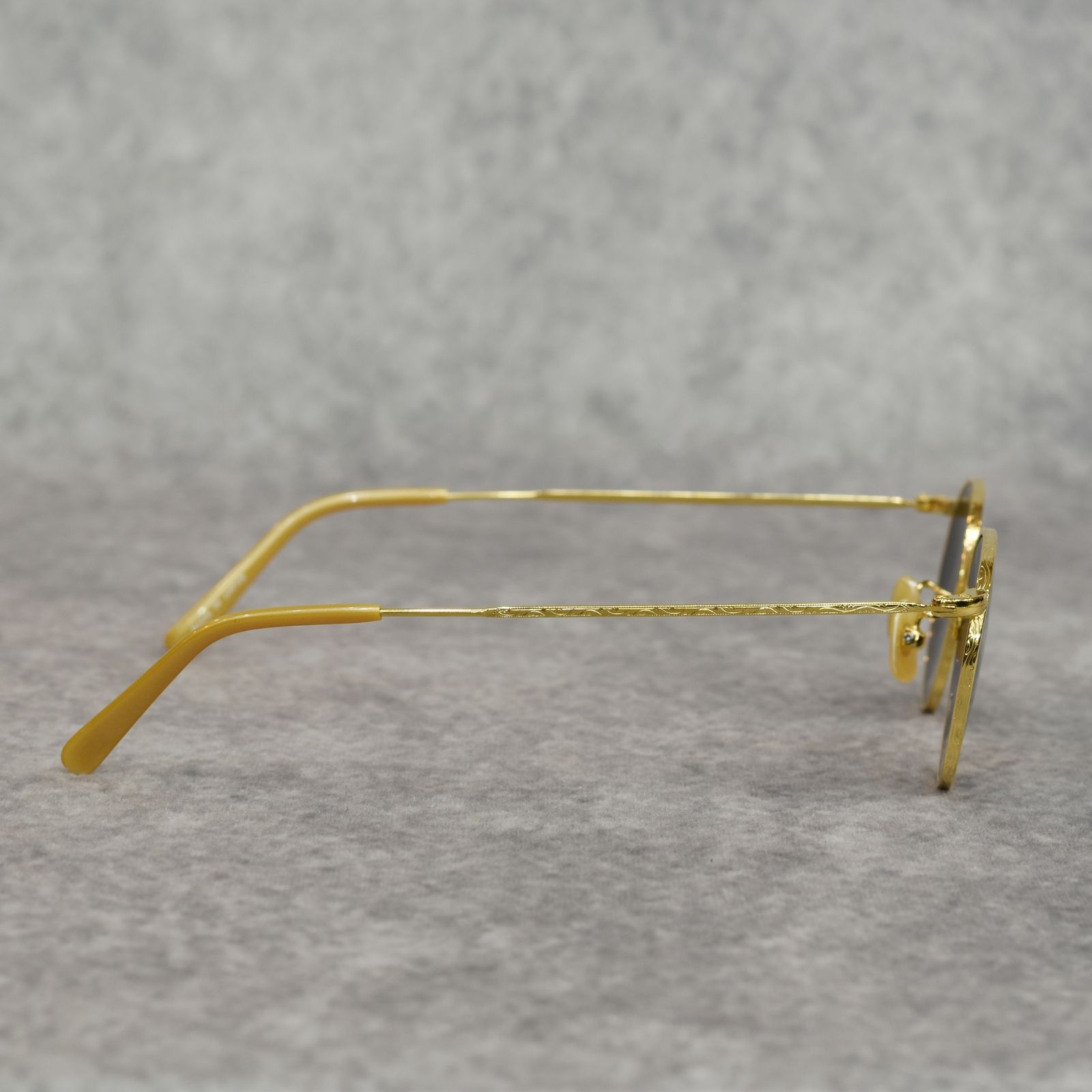 VINTAGE TYPE CIRCLE METAL GLASSES (GOLD / GRAY)｜ヴィンテージタイプ サークルメタル サングラス｜CL-25AW003G