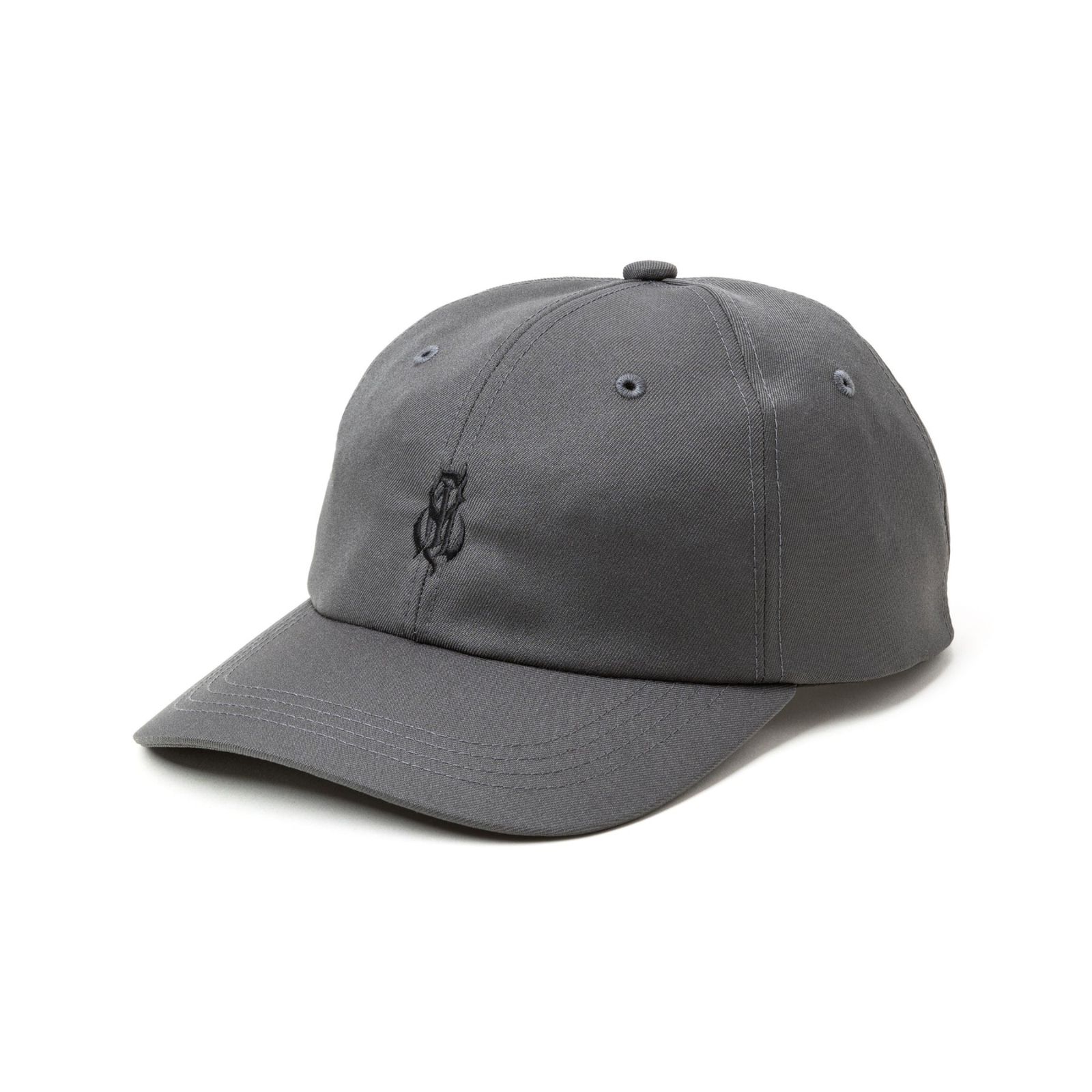 P/T CAL NT LOGO CAP (CHARCOAL) / ロゴ刺繍 浅型キャップ