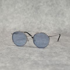 FLIP UP TYPE CIRCLE METAL GLASSES ＜EXCLUSIVE＞ (SILVER / BLUE)｜フリップアップタイプ サークルメタル サングラス｜CL-26SS001G EX