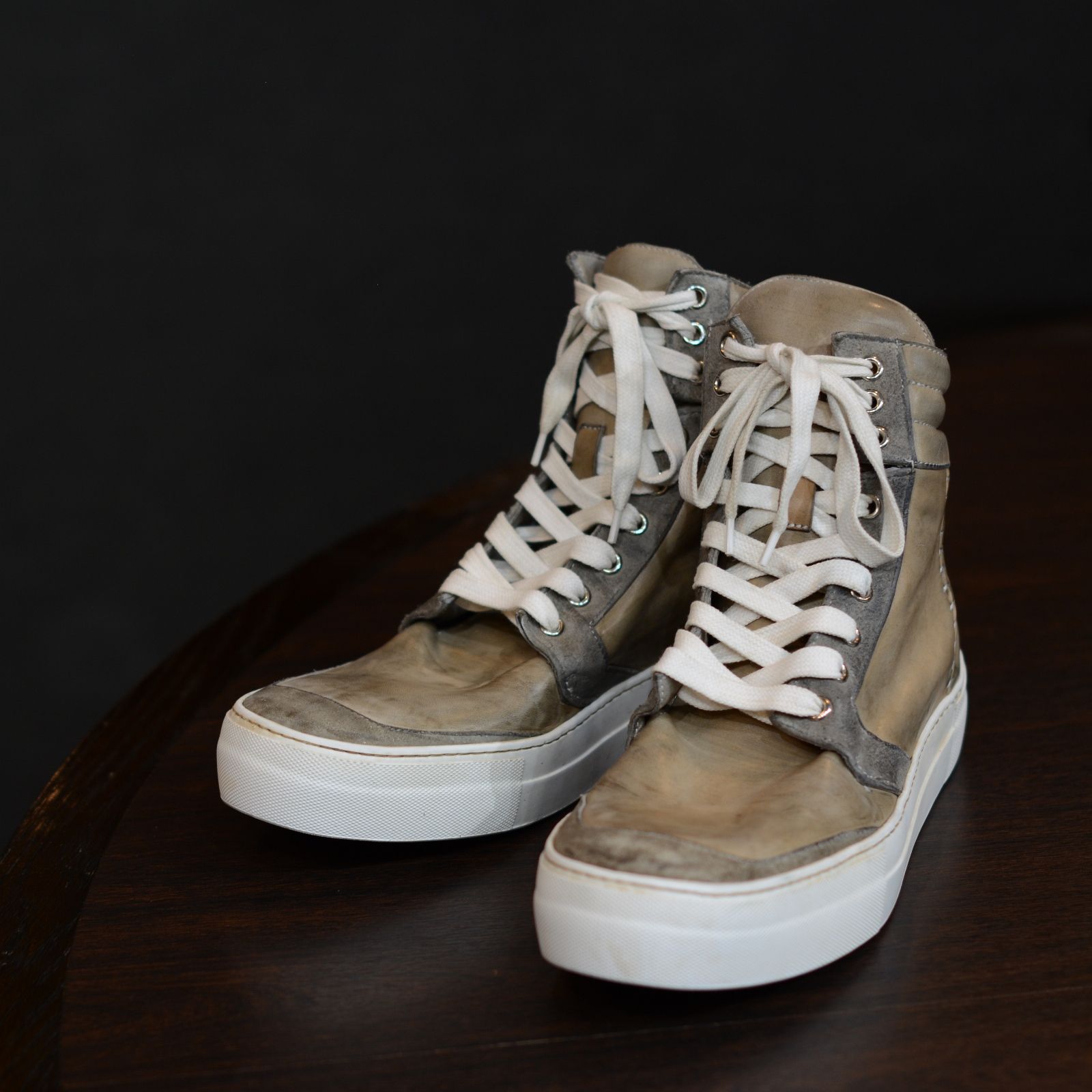 HORSE LEATHER HI CUT BB-1 LINED HI RUBBER SOLES PIECE DYED