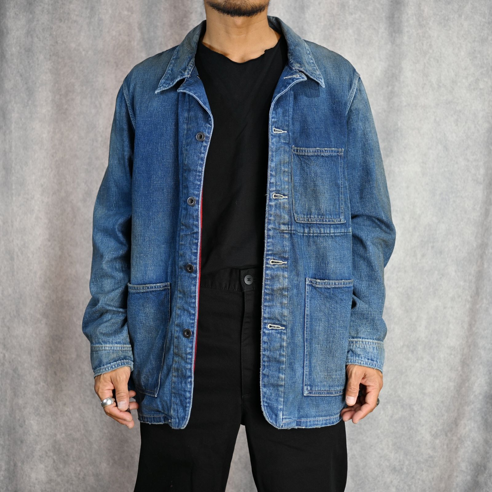 G.Nep Denim Liner Coverall JKT （USED） / グレーネップ デニム ライナー付き カバーオール ジャケット （ユーズド）