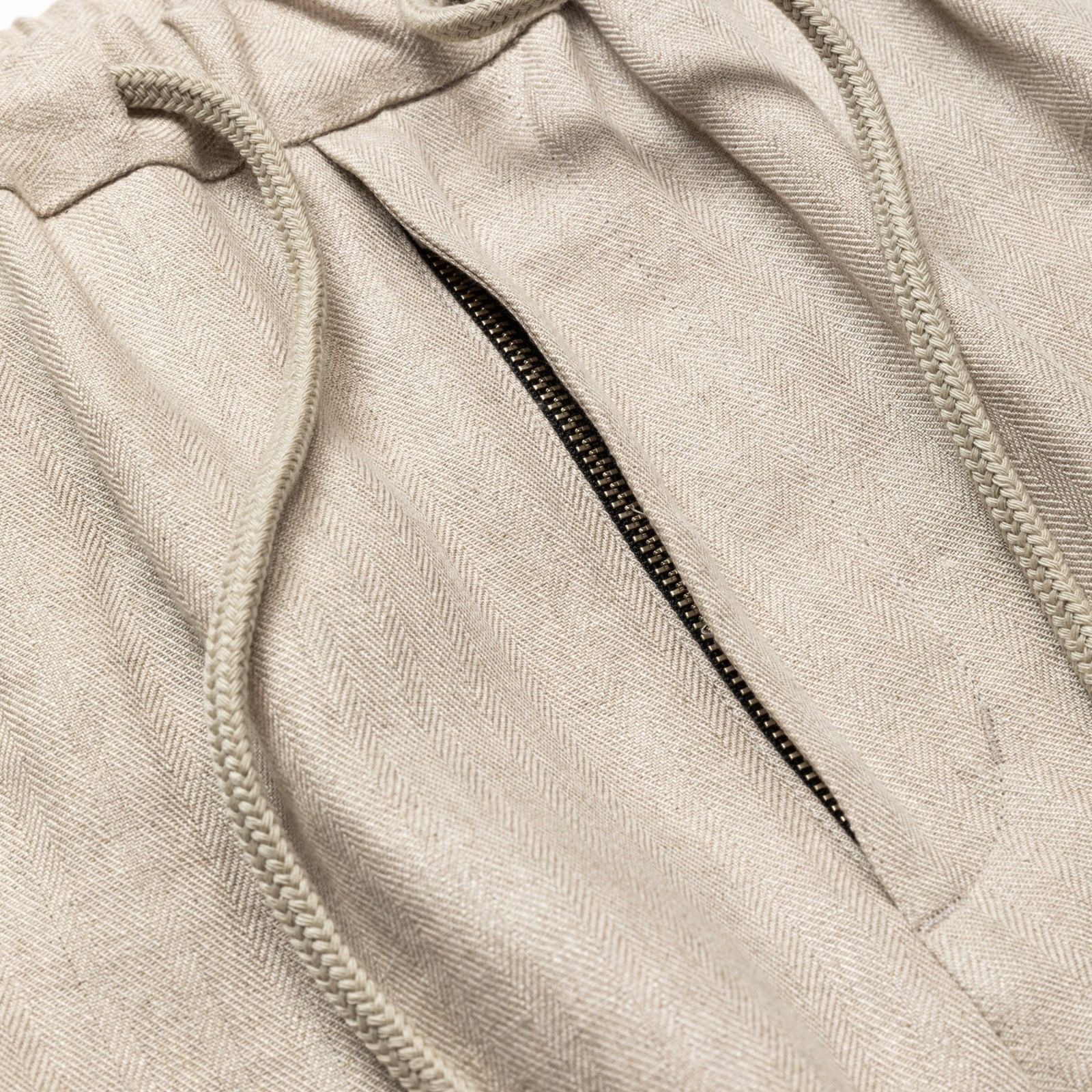 JAPAN LINEN HERRINGBONE EASY SLACKS (IVORY) / リネンヘリンボーンイージースラックス