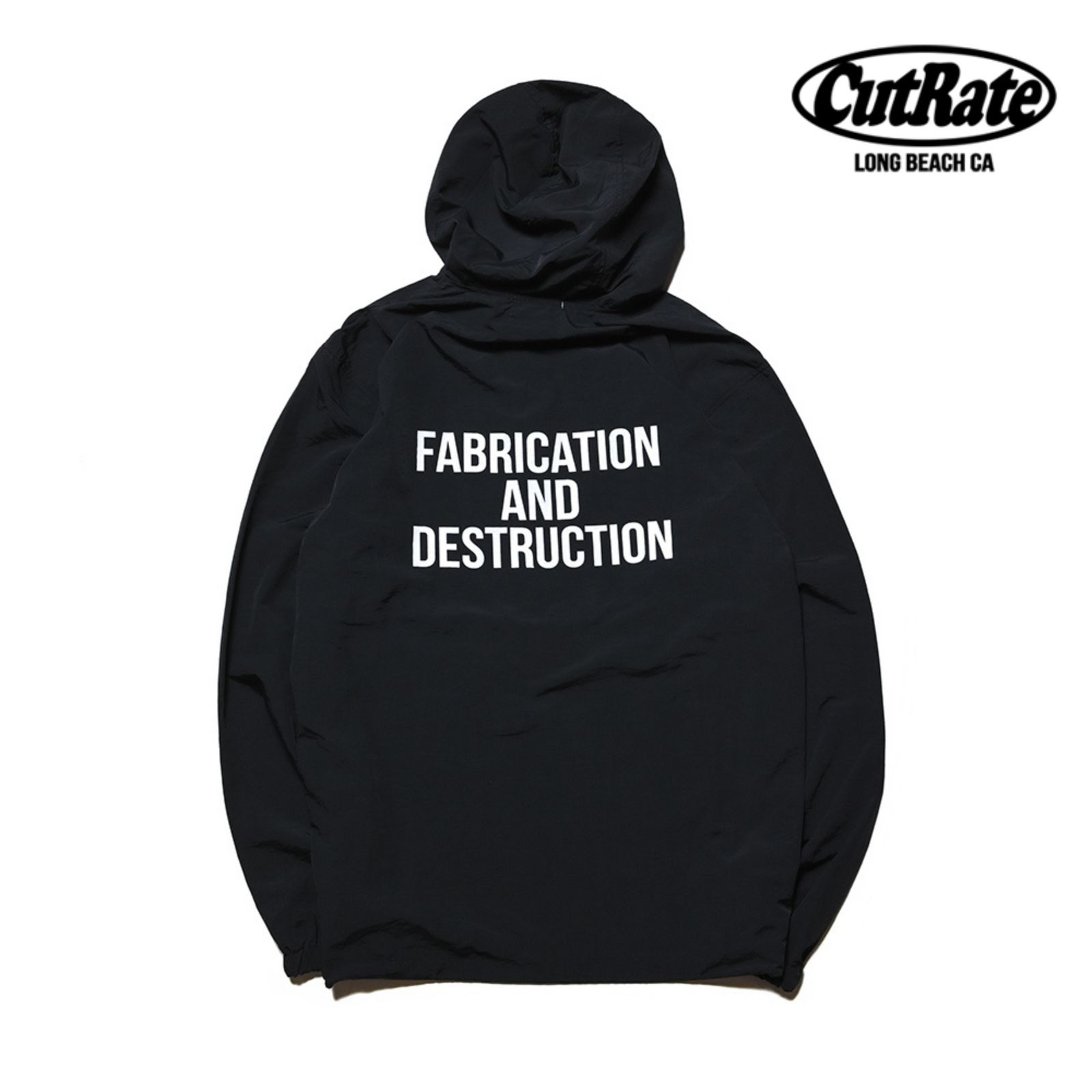 CUTRATE LOGO EMBROIDERY UTILITY HOODIE (BLACK) / ロゴ刺繍 アノラックパーカー