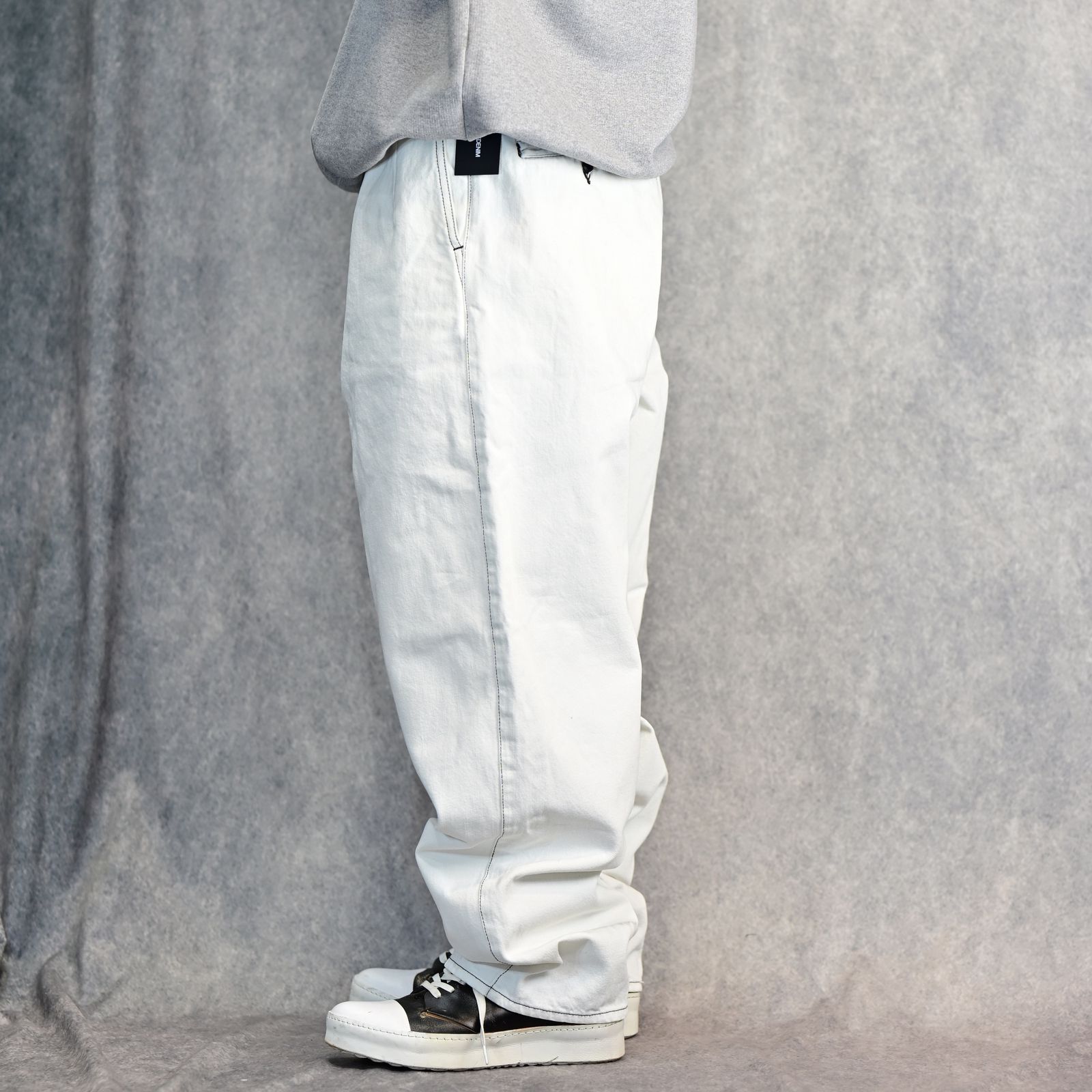 Denim Tucked Wide TRS （WHS） / ワイドデニムデニムワークパンツ （ホワイト）