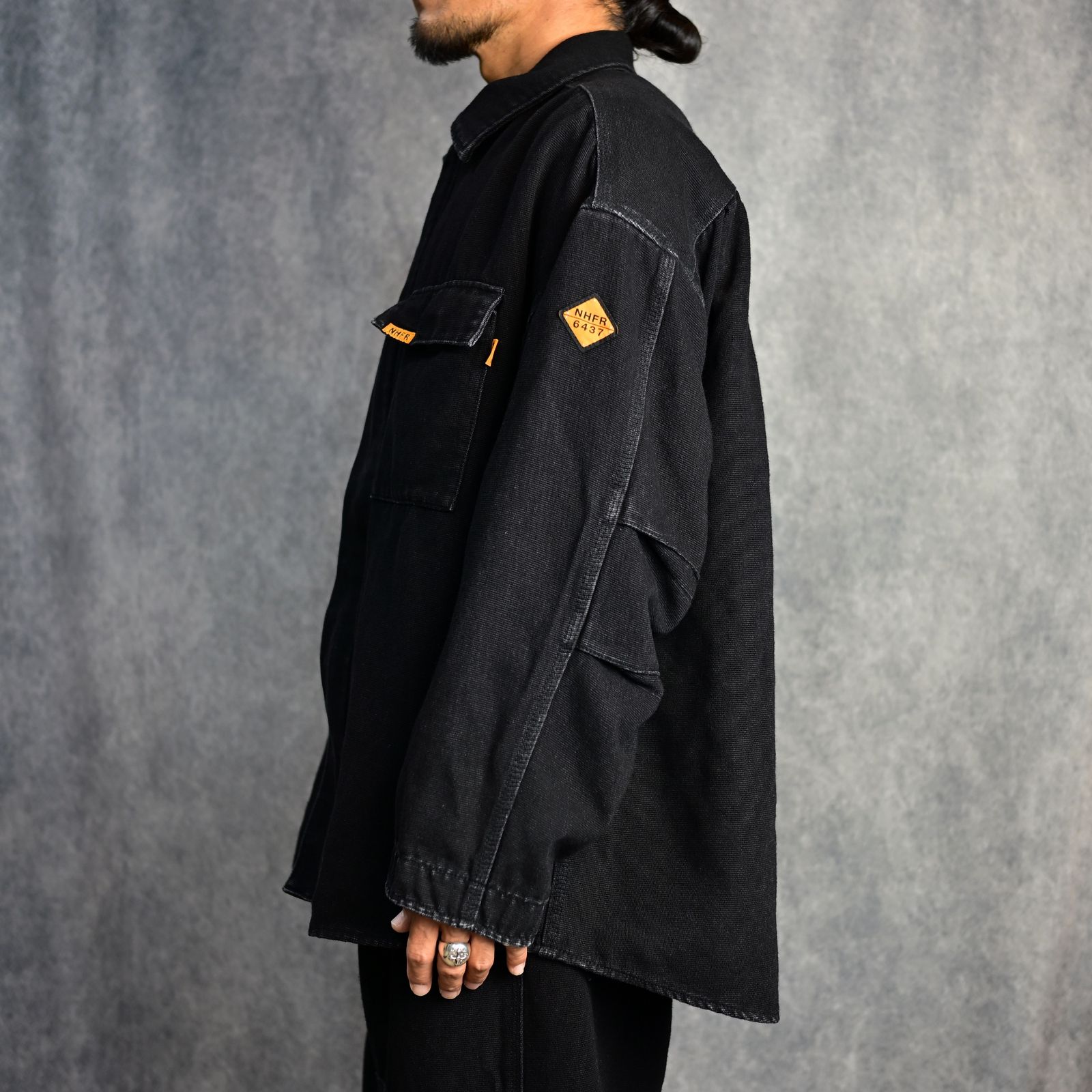 SHIRT BLOUSON (BLACK) -  シャツブルゾン （ブラック） 1242-BL03-001