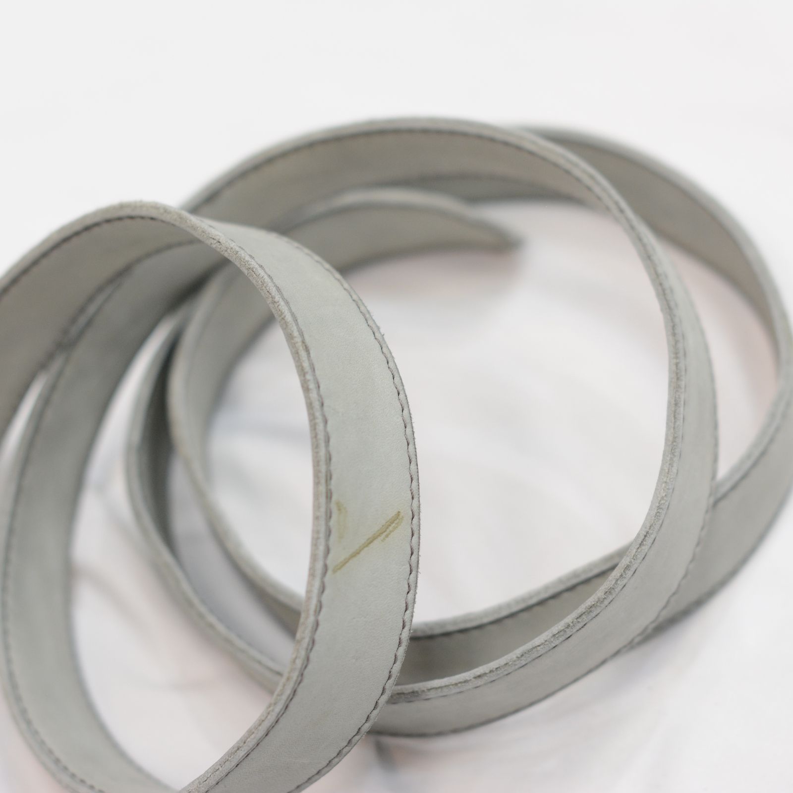 HORSE WHITE LEATHER BELT D-RING