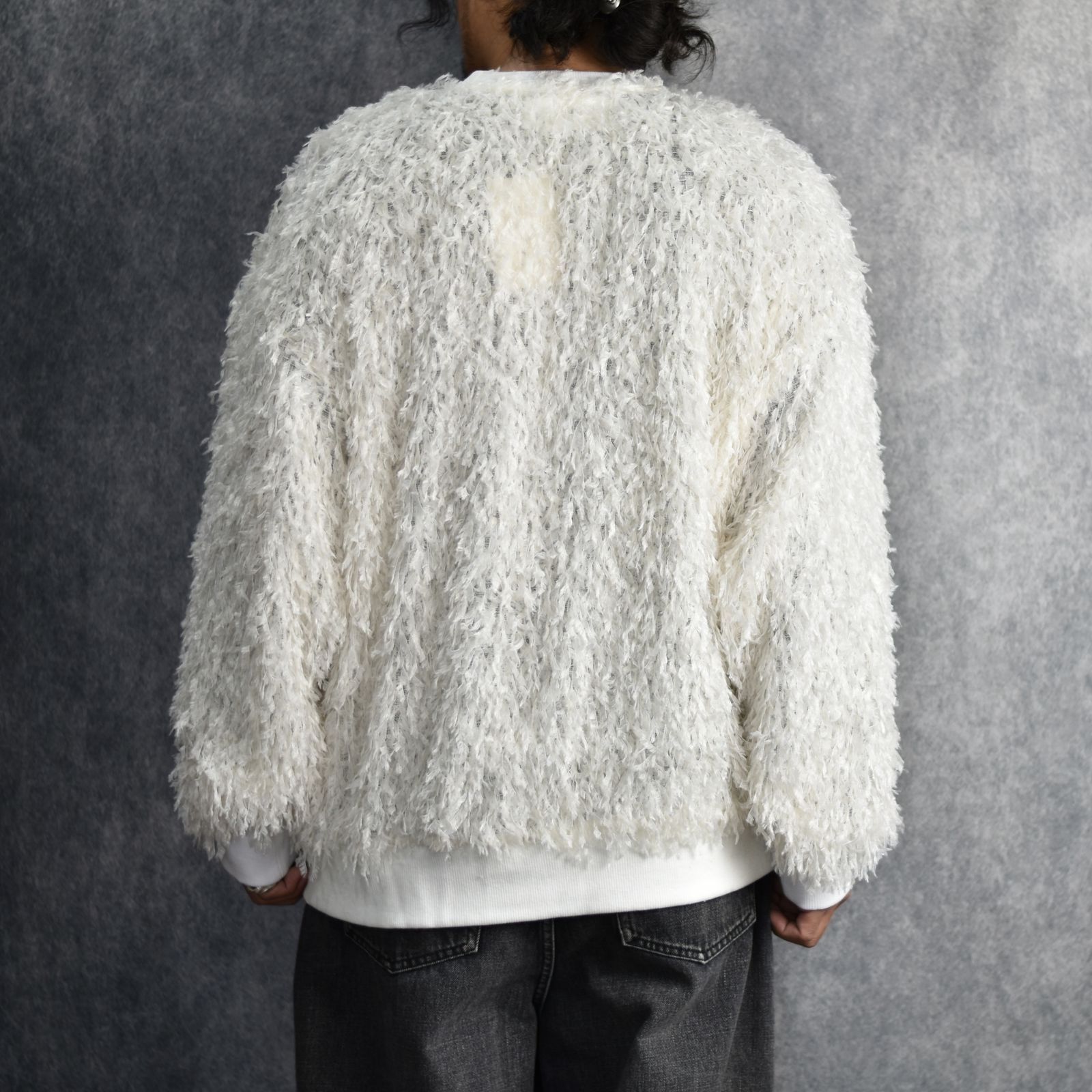 FEATHER KNIT CREWNECK SWEATER (WHT) / シャギーニット クルーネック スウェット