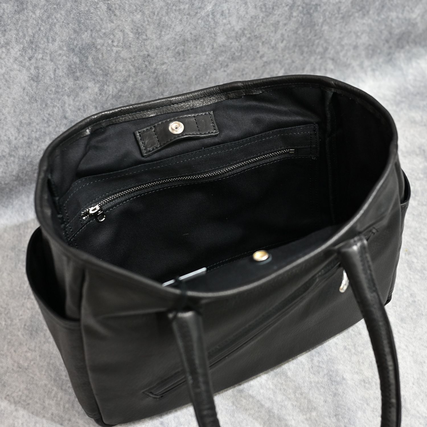 PC RIDERS LEATHER TOTE BAG S W/LOVE&PEACE SILVER （BLACK）｜トートバッグ （ブラック）｜BFA-P-017-3696