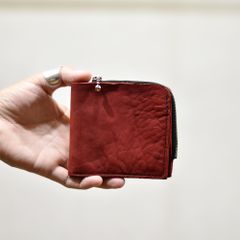 ダブルショルダー製品染め 二つ折りウォレット （RED）