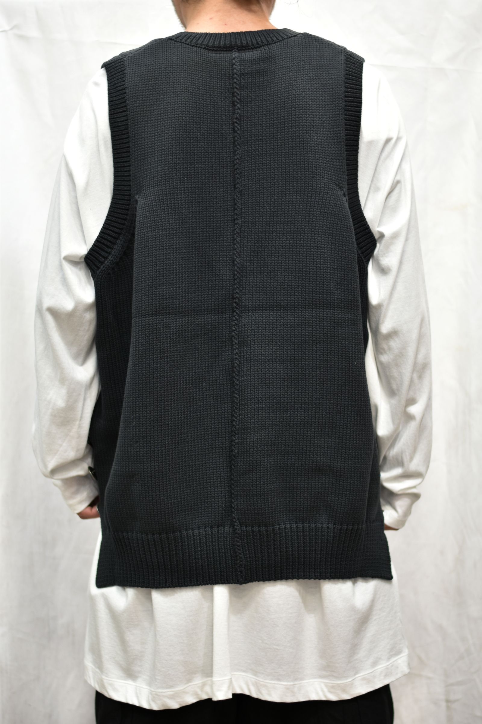COTTON KNIT VEST (BK)