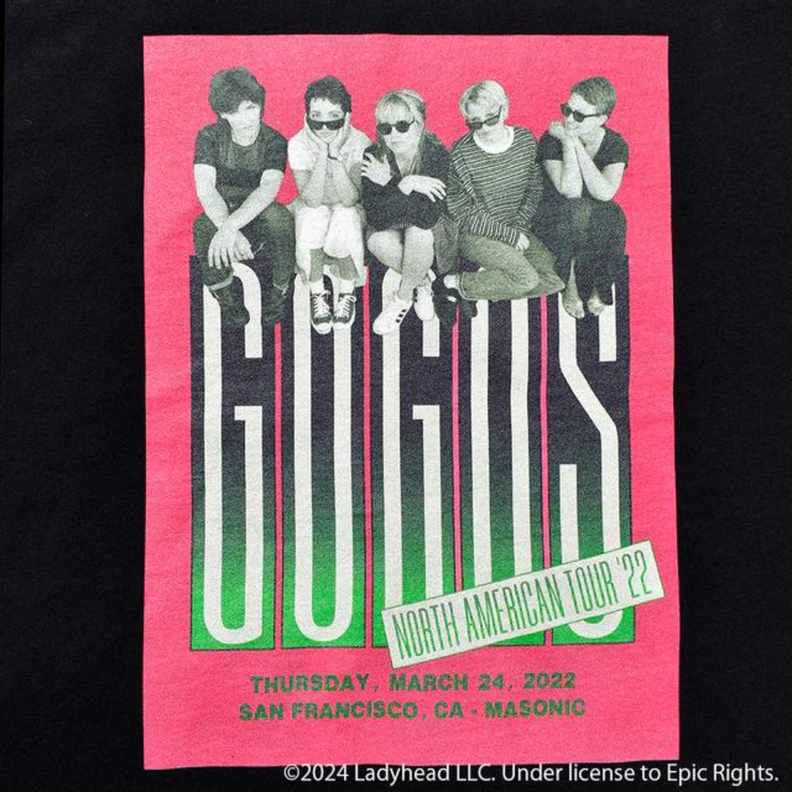 GO-GO'S "NORTH AMERICAN TOUR" Print Crewneck T-SH （BLK） / プリント Tシャツ （ブラック）