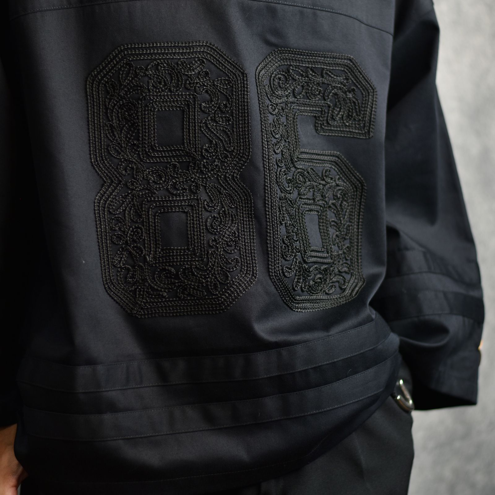 el conductorH - CORD EMBROIDERED HOCKEY SHIRT (BK) / コード