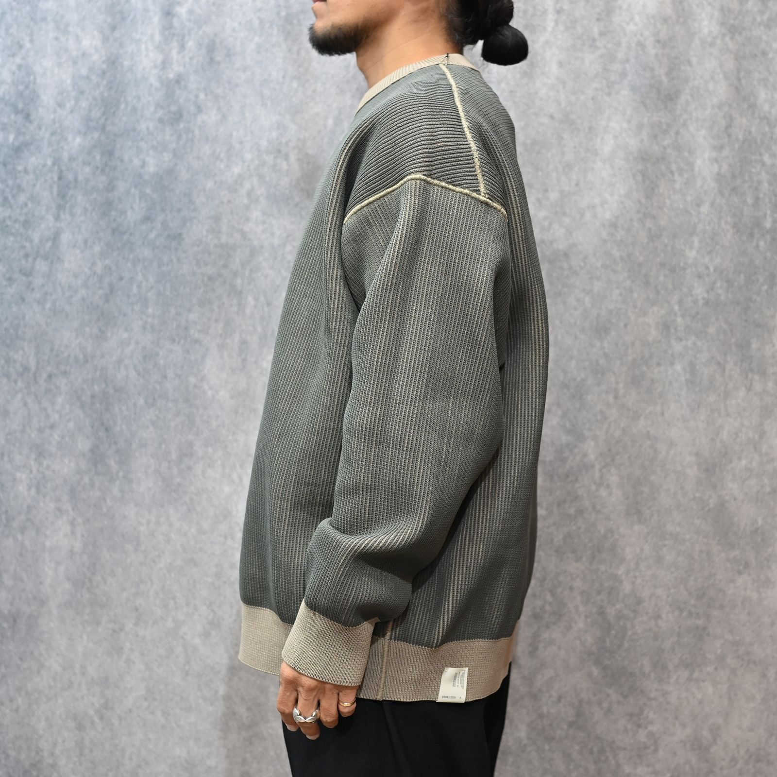 EXCHANGE SERVICE TOPS KNIT （BEIGE）｜リバーシブル ニット｜9252-KT02-016