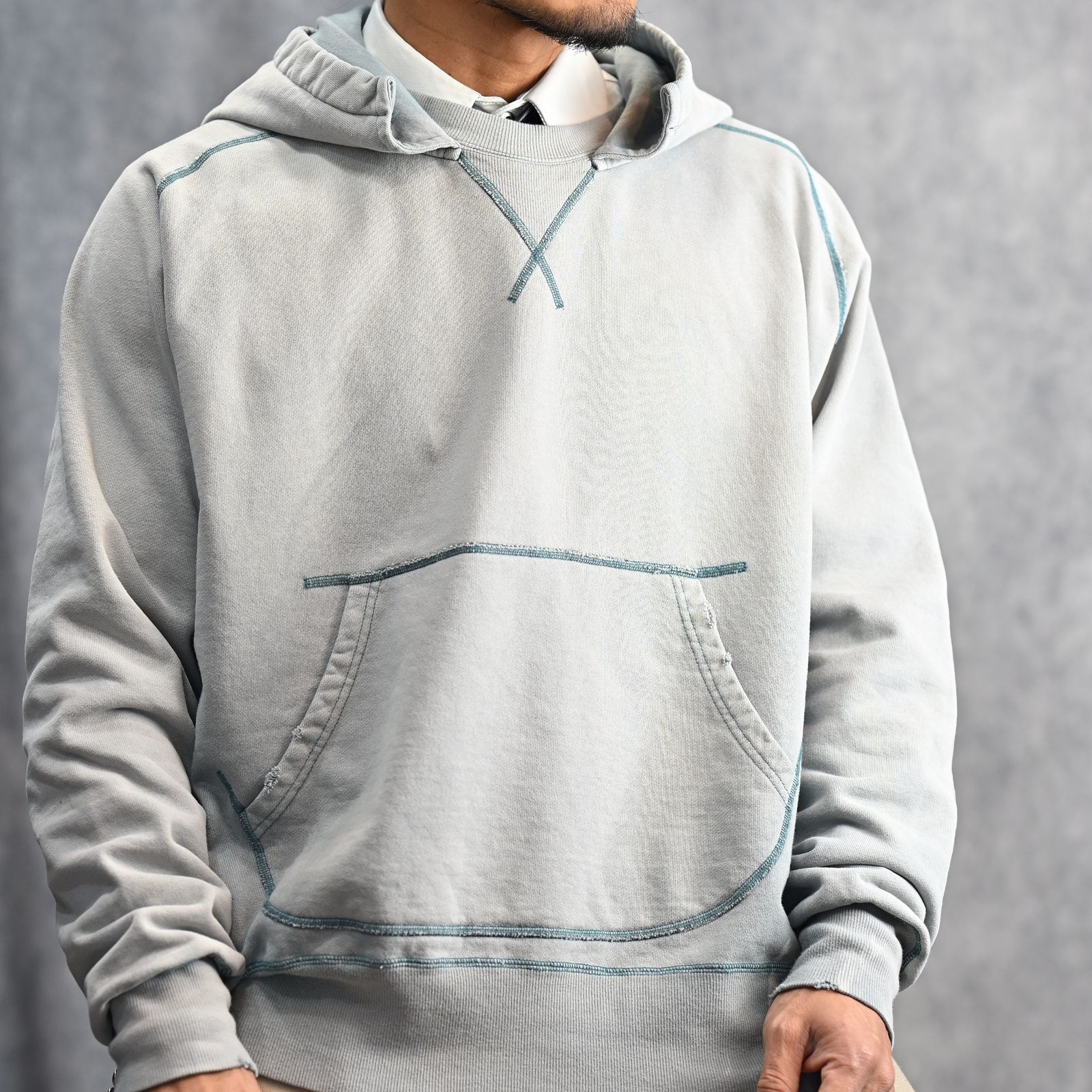 W-V AFTER HOODIE (BLUE / ブルー) パーカー フーディー 2401002M