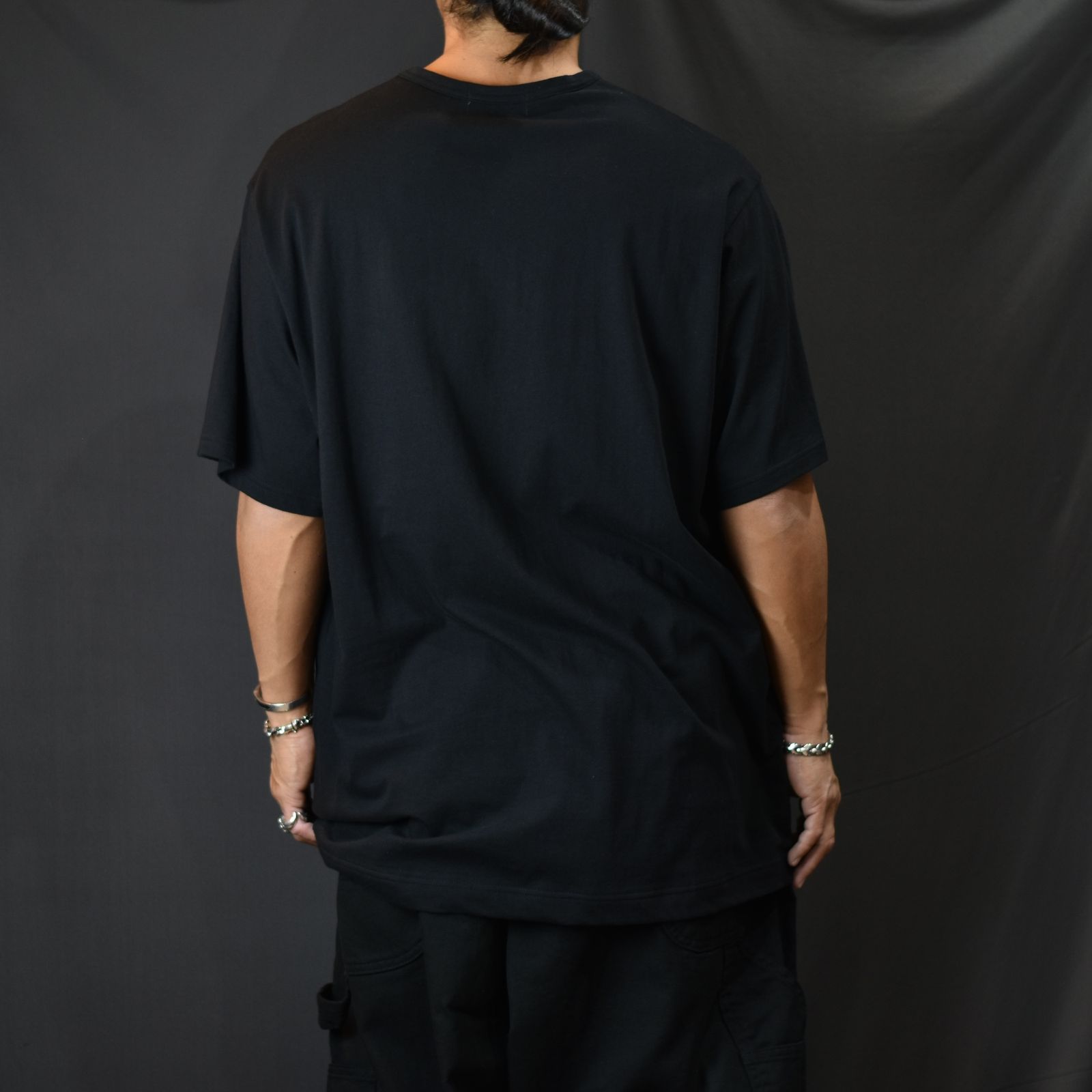 30/- COMBED SINGLE J PIGMENT PT SHORT SLEEVE (BLACK) / プリント Tシャツ （ブラック）