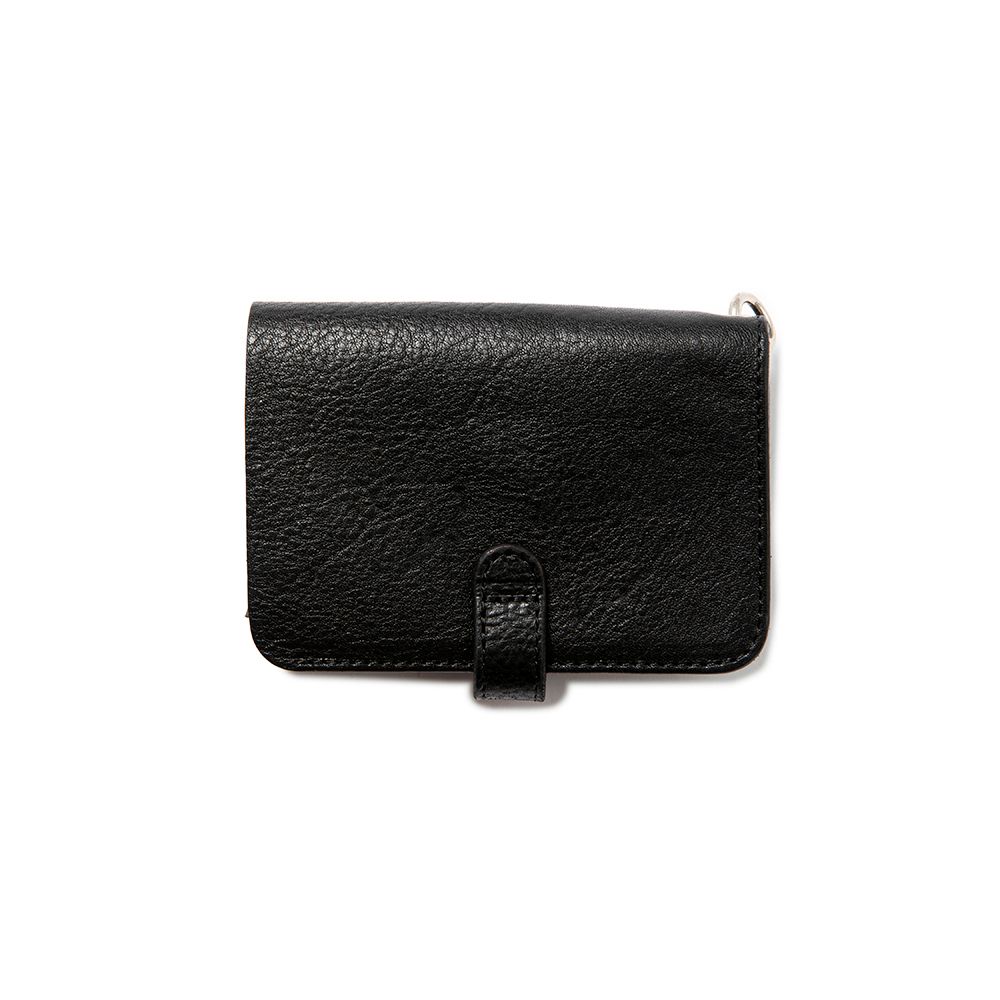 CALEE - Silver star concho strap leather wallet (Black) / シルバー