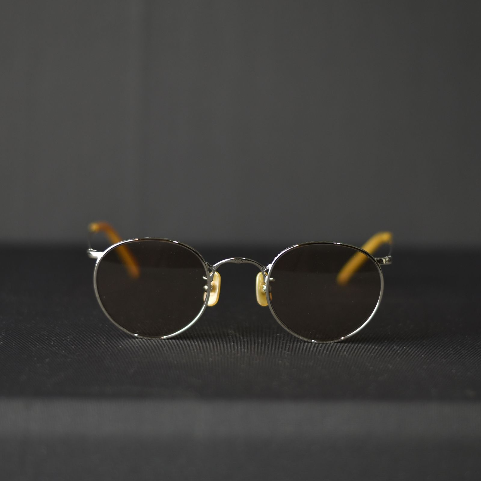 VINTAGE TYPE CIRCLE METAL GLASSES (SILVER / BROWN) / ヴィンテージタイプ サークルメタル サングラス