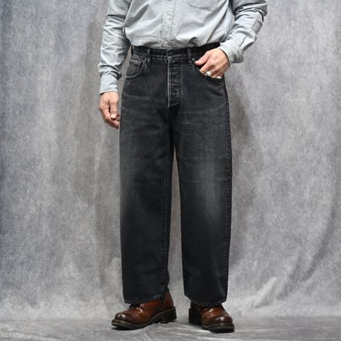 S.Wide Straight Cropped 5pocket USD （BKU）｜クロップド デニムパンツ （ブラック）｜2603-1002