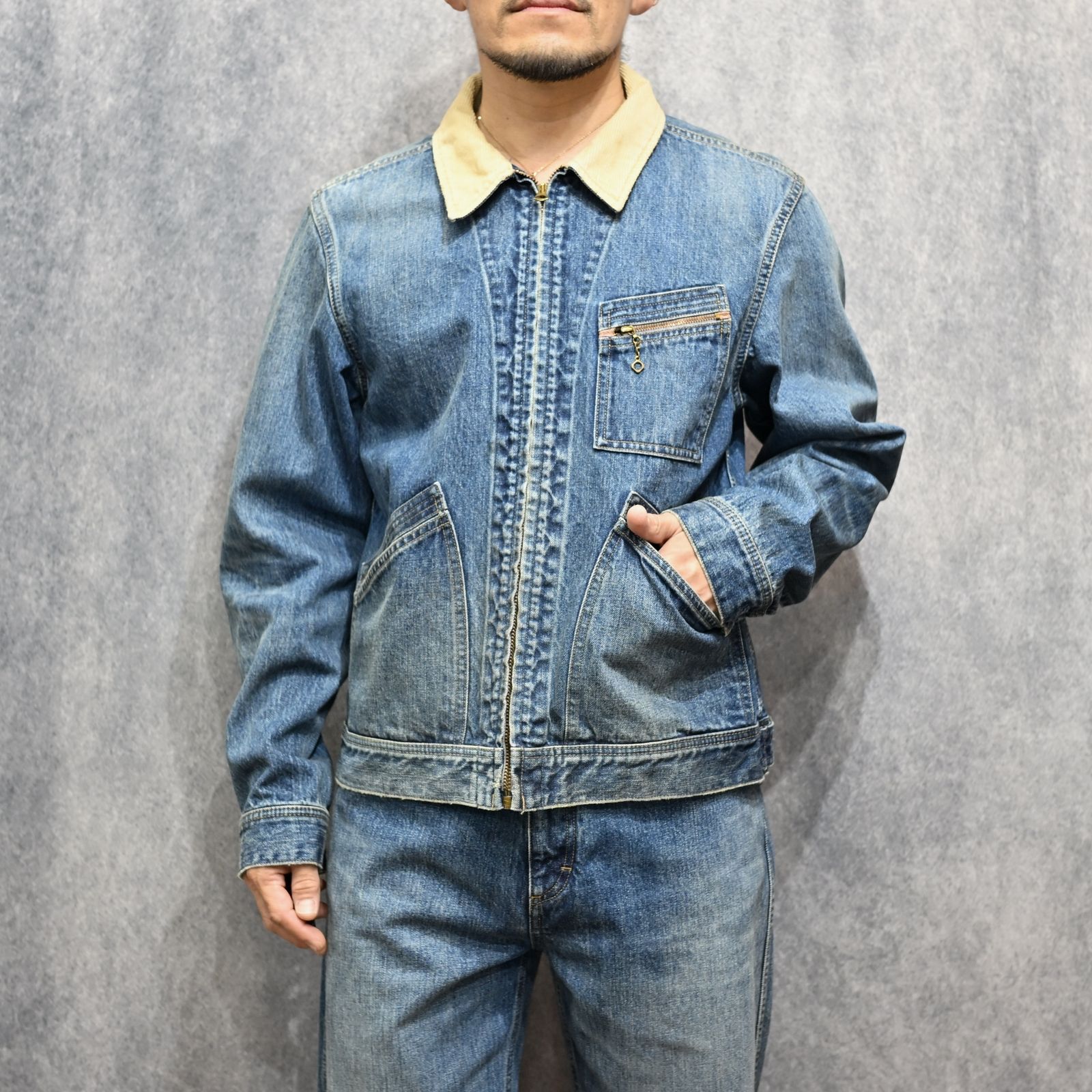 Denim Zipup Trucker Jacket  （USD / インディゴ）｜トラッカージャケット｜MDFBF09801