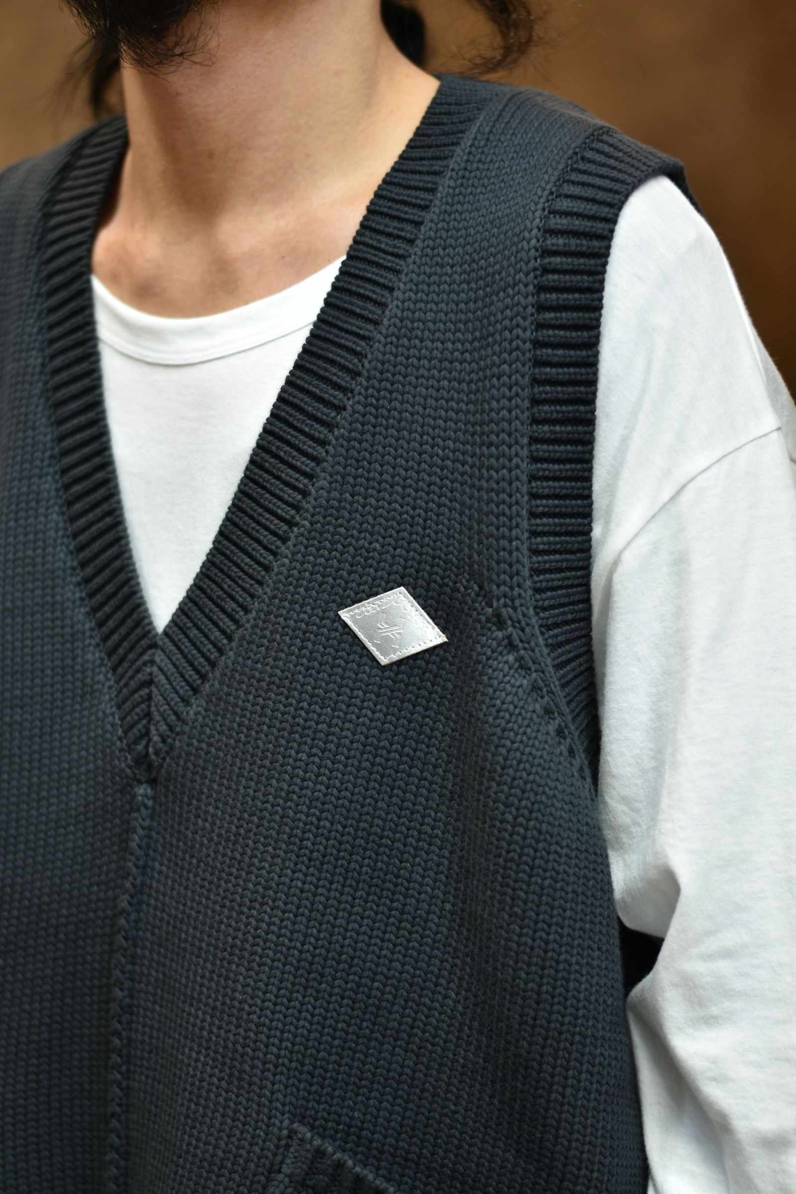 COTTON KNIT VEST (BK)